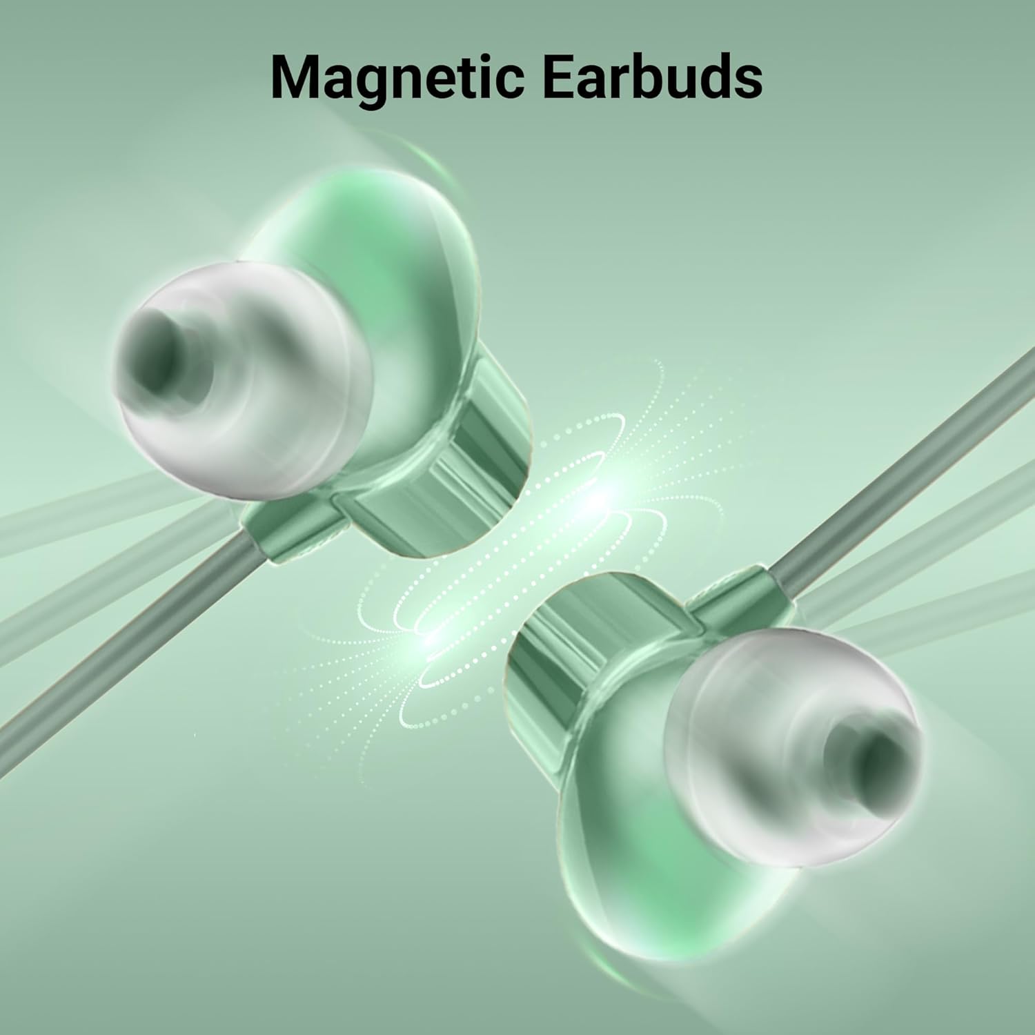 ZEBRONICS Buds 50, 3.5mm, in-Ear, Wired Earphones, in-Line MIC, 10mm Neodymium Bass Drivers, 1.2m Soft Silicon Cable, Magnetic Earbuds, Compatible with Mobile | Tablet | Laptop (Green)