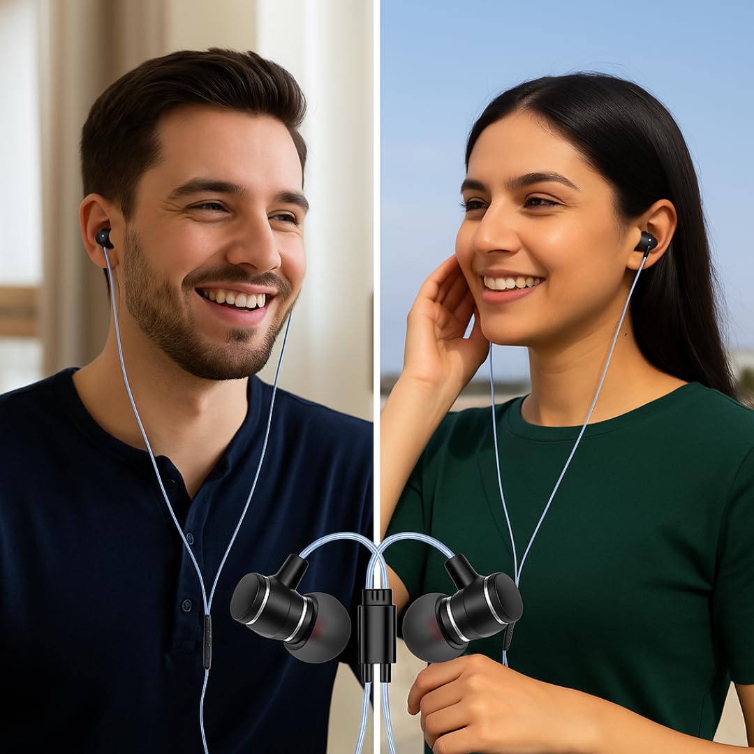 Modorwy Hearox Original USB-C Headphone | 14.2mm Drivers Surround Sound | DAC Chip-100% Support | in-Line Mic Type C Earphone| Compatible with i15, i16,Flip,Fold,S Series,1+ & Others (Olive Green)
