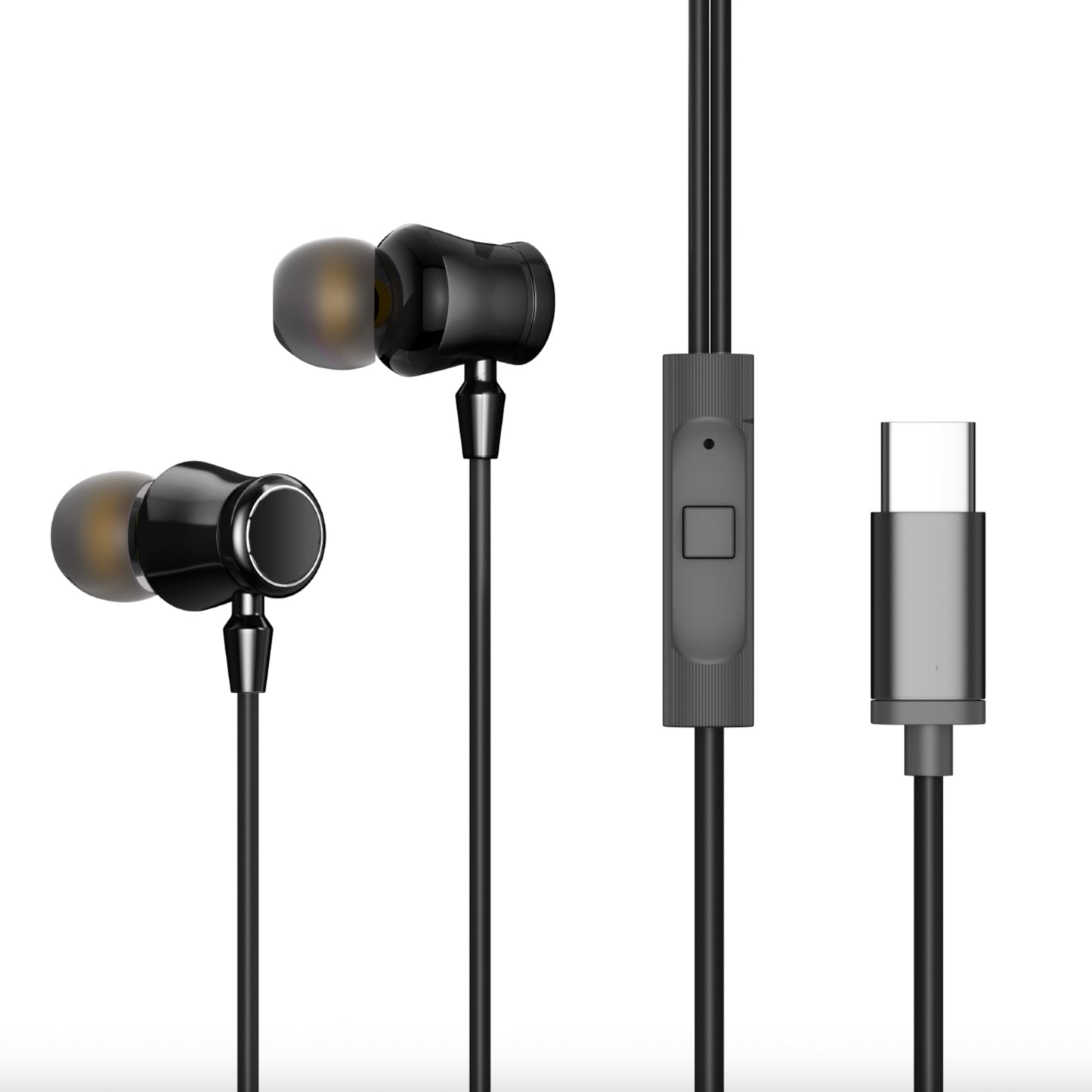 GEARZTOUCH Oasis inEar TypeC Earphone, in-Line Volume Controller & Powerful HD Mic, Clear Sound, Noise Isolation Compatible with Oneplus, Samsung, Oppo,Vivo,Redmi Having only TypeC Port- Grey