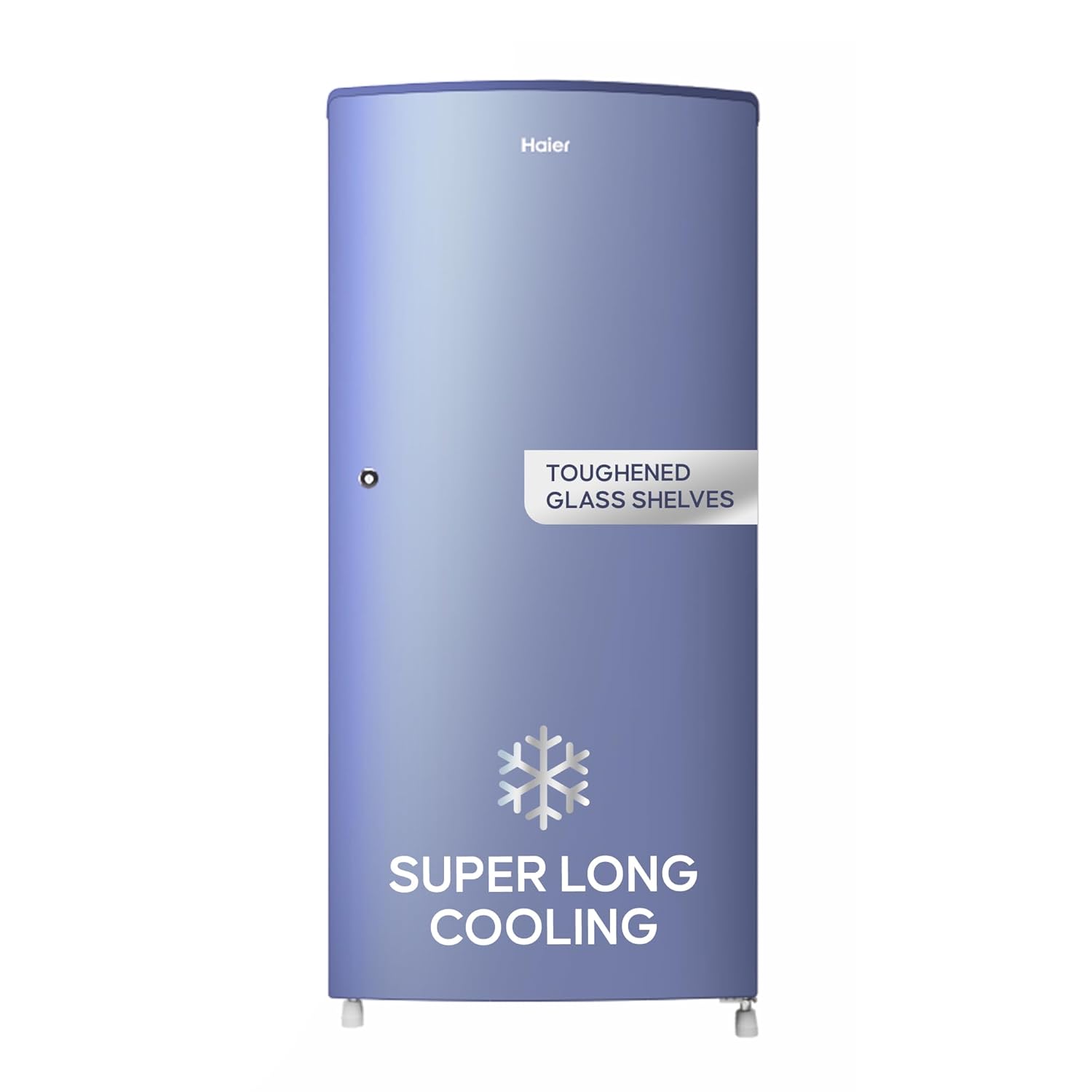 Haier 185 L, 2-Star Direct-Cool Single Door Refrigerator with DEFT Technology & Large Vegetable Box (HED-19TRB-N, Radish Blue)
