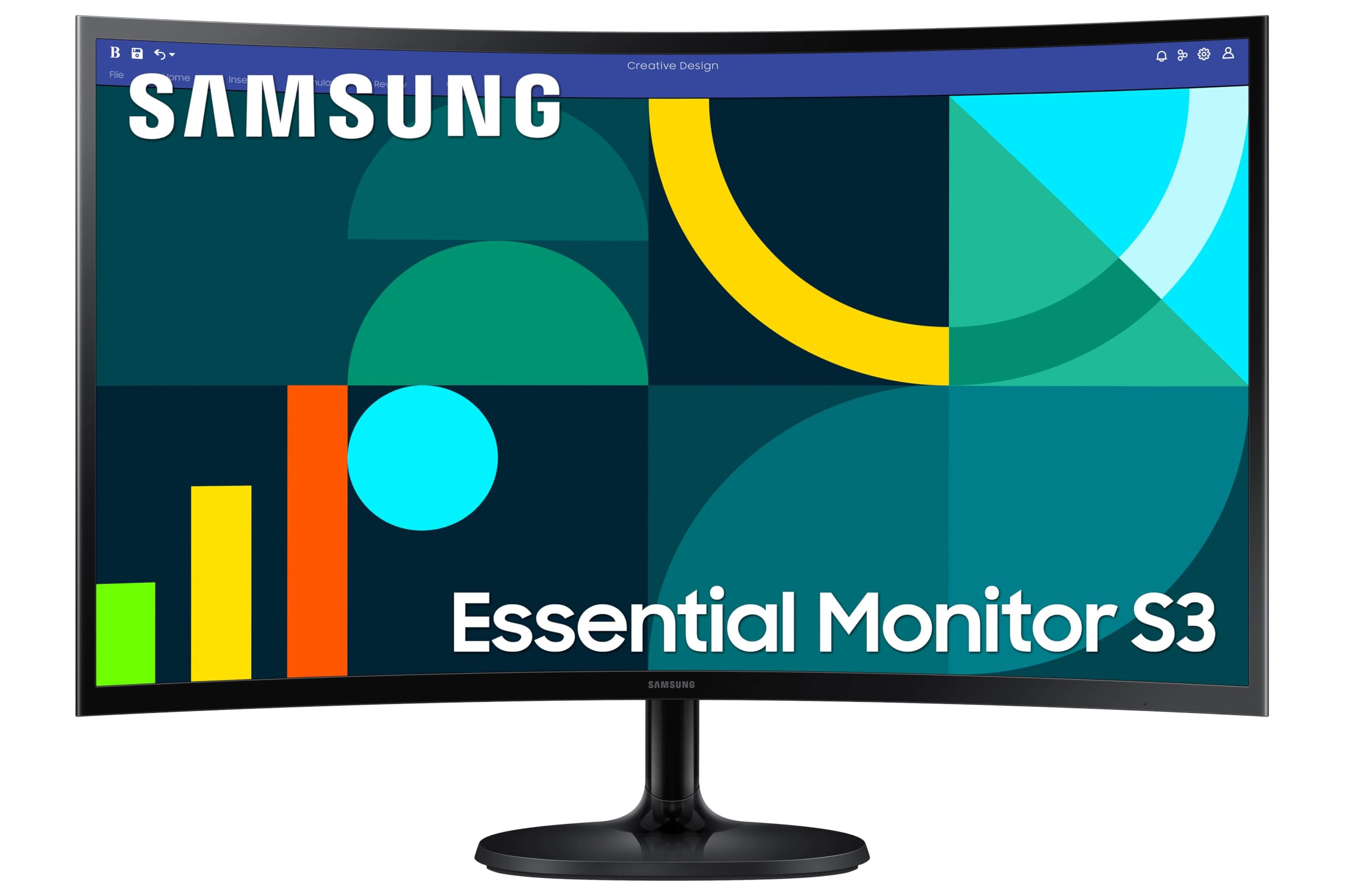Samsung 24" (60.5 cm) S3 Flat Monitor|Super Slim Borderless Design|IPS Panel|FHD 1920 x 1080|100 Hz|5 ms|Ports-HDMI,VGA|Game Mode|Eye Saver Mode||Wall Mountable|LS24D300GAWXXL|Black