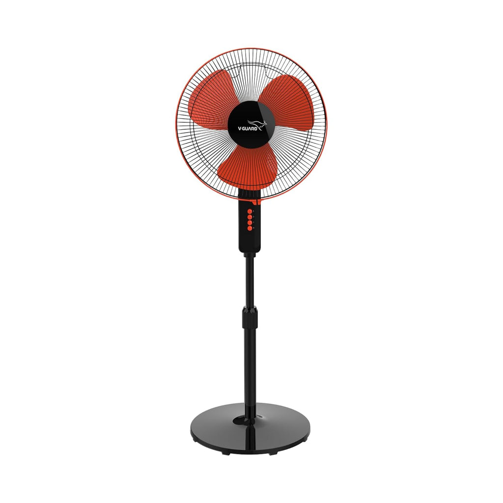 V-Guard Esfera STS Plus Pedestal Cum Table Fan | Versatile 2-In-1 Operation | 1350 RPM Motor | Customisable Tilt And Oscillation Control | Red Black | 40 cm (400mm)