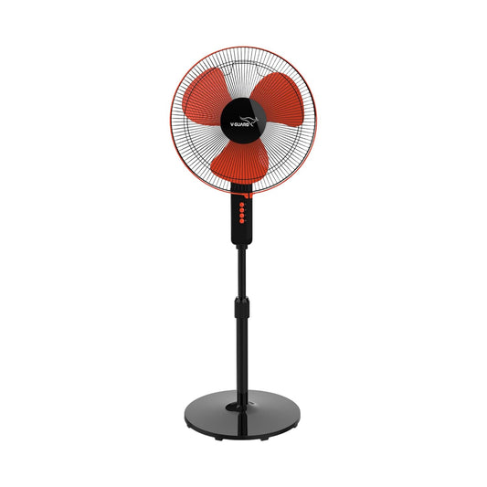 V-Guard Esfera STS Plus Pedestal Cum Table Fan | Versatile 2-In-1 Operation | 1350 RPM Motor | Customisable Tilt And Oscillation Control | Red Black | 40 cm (400mm)