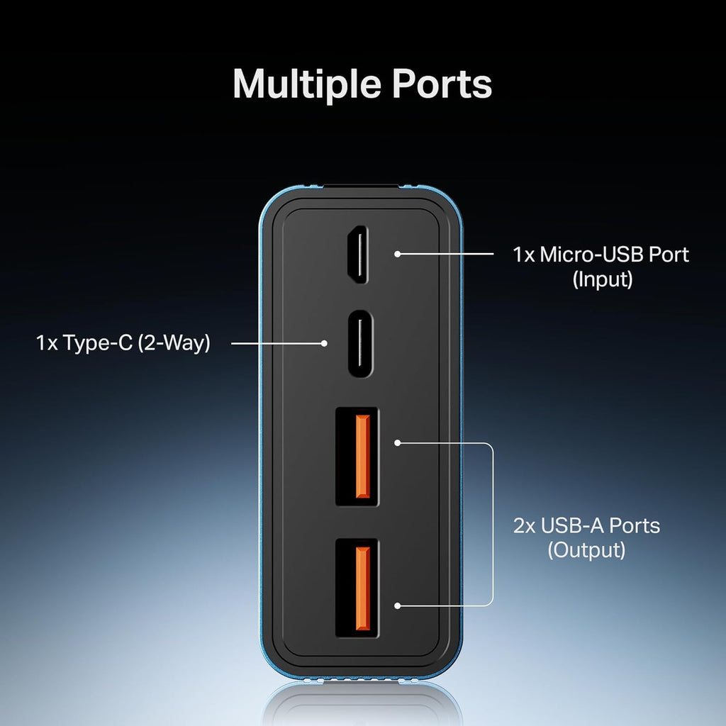 boAt Newly Launched PB435 Turbo 35W Power Bank with 20000mAh Battery, 35W 2-Way Super Fast Charging | 12-Layer Smart IC Protection | Triple Output & Dual Input in Sleek Aluminium Casing(Navy Blue)