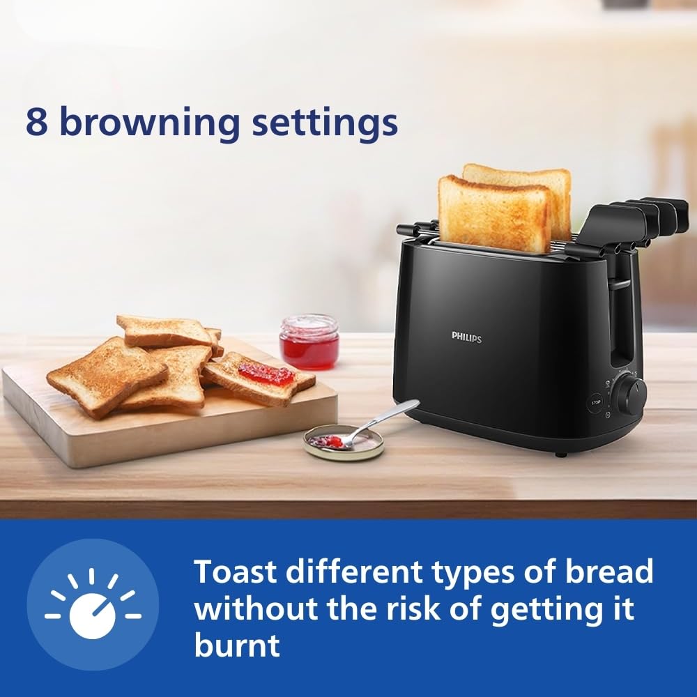 Philips Daily Collection HD2583/90 600-Watt 2 in 1 - Toaster and Sandwichmaker (Black)