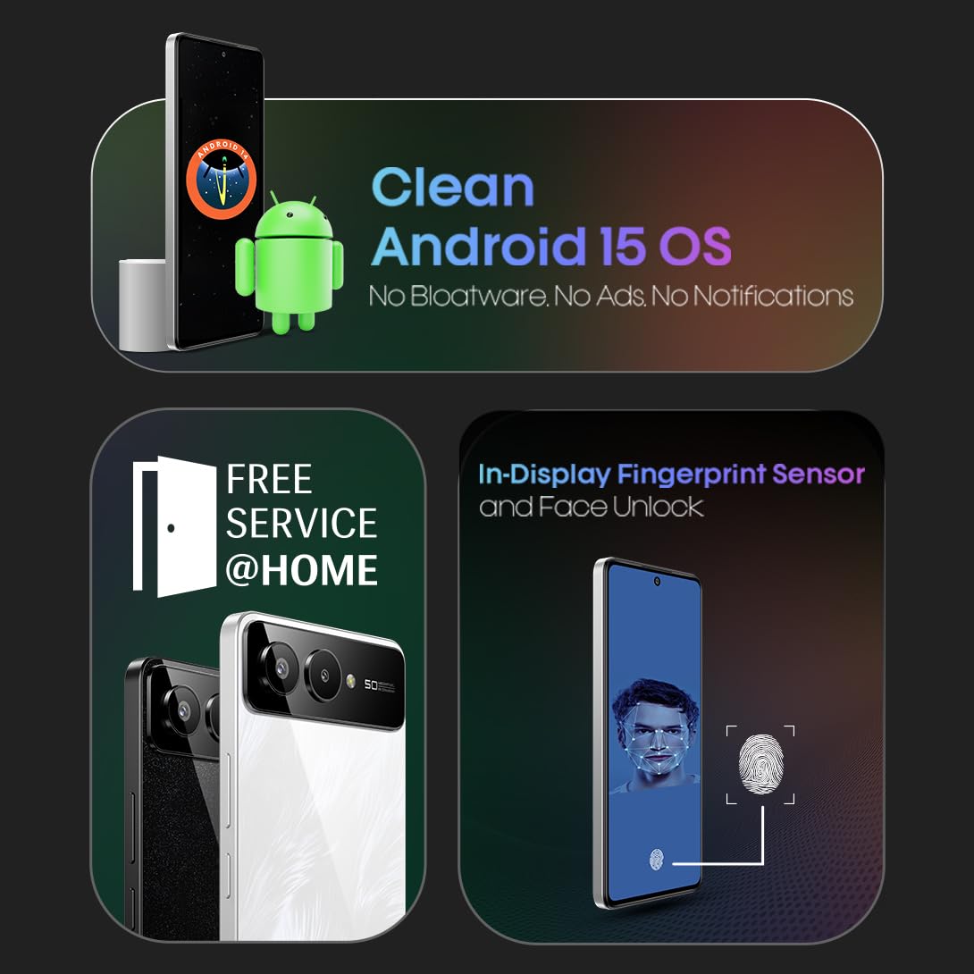 Lava Blaze AMOLED 2 5G (Feather White, 6 GB RAM, 128 GB Storage) | 6.67" FHD+ AMOLED Display | MTK D7060 Processor | 50 MP Front Camera | LPDDR5 UFS 3.1 ROM | 5000 mAh | 33W Fast Charging