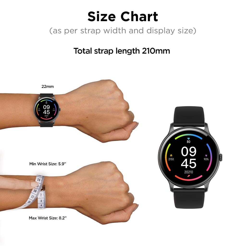 Fire-Boltt Phoenix Smart Watch with Bluetooth Calling 1.38,120+ Sports Modes, 240 * 240 PX High Res with SpO2, Heart Rate Monitoring & IP67 Rating (Black)