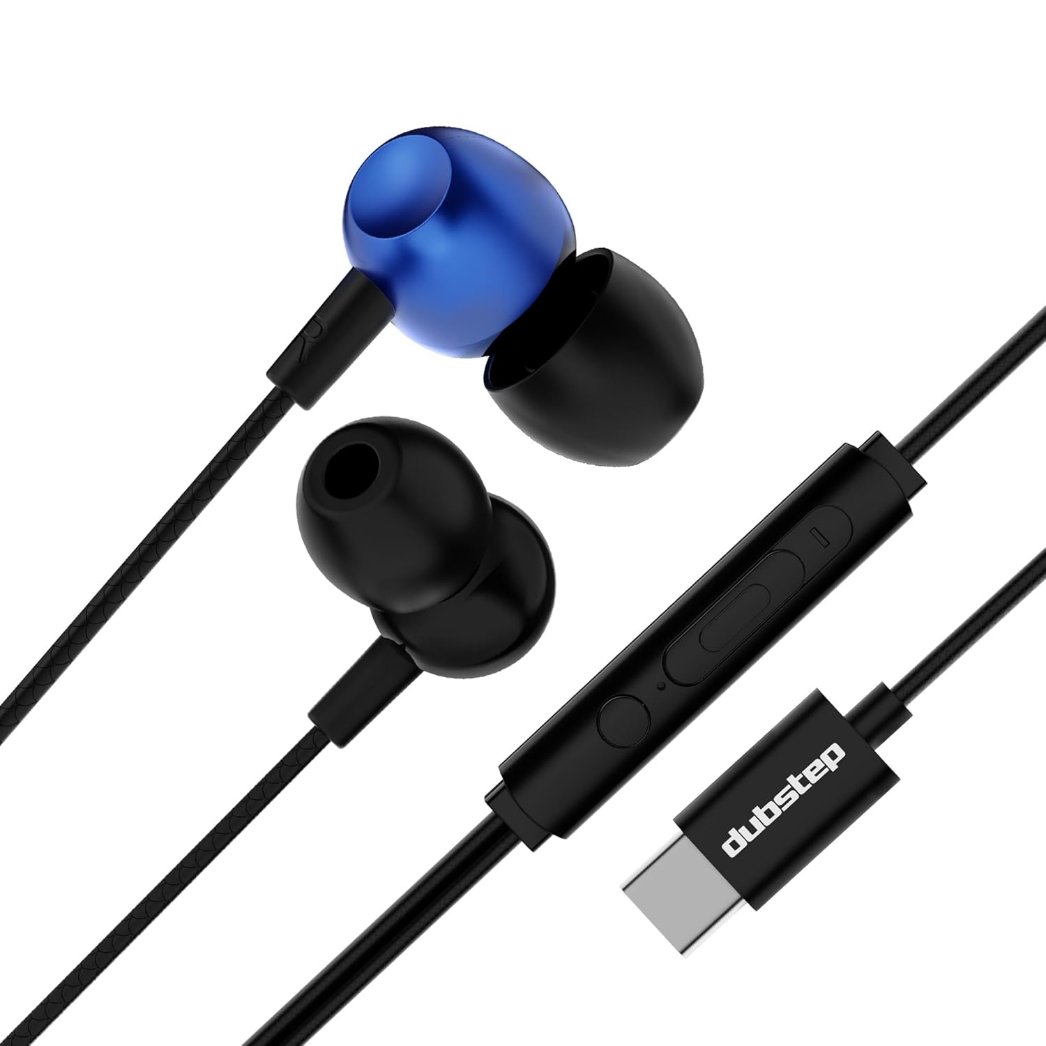 Dubstep Squad M11 with X-Bass Technology, 10mm Dynamic Drivers, Inline Control, Type-C Earphones with Mic (Blue & Black)