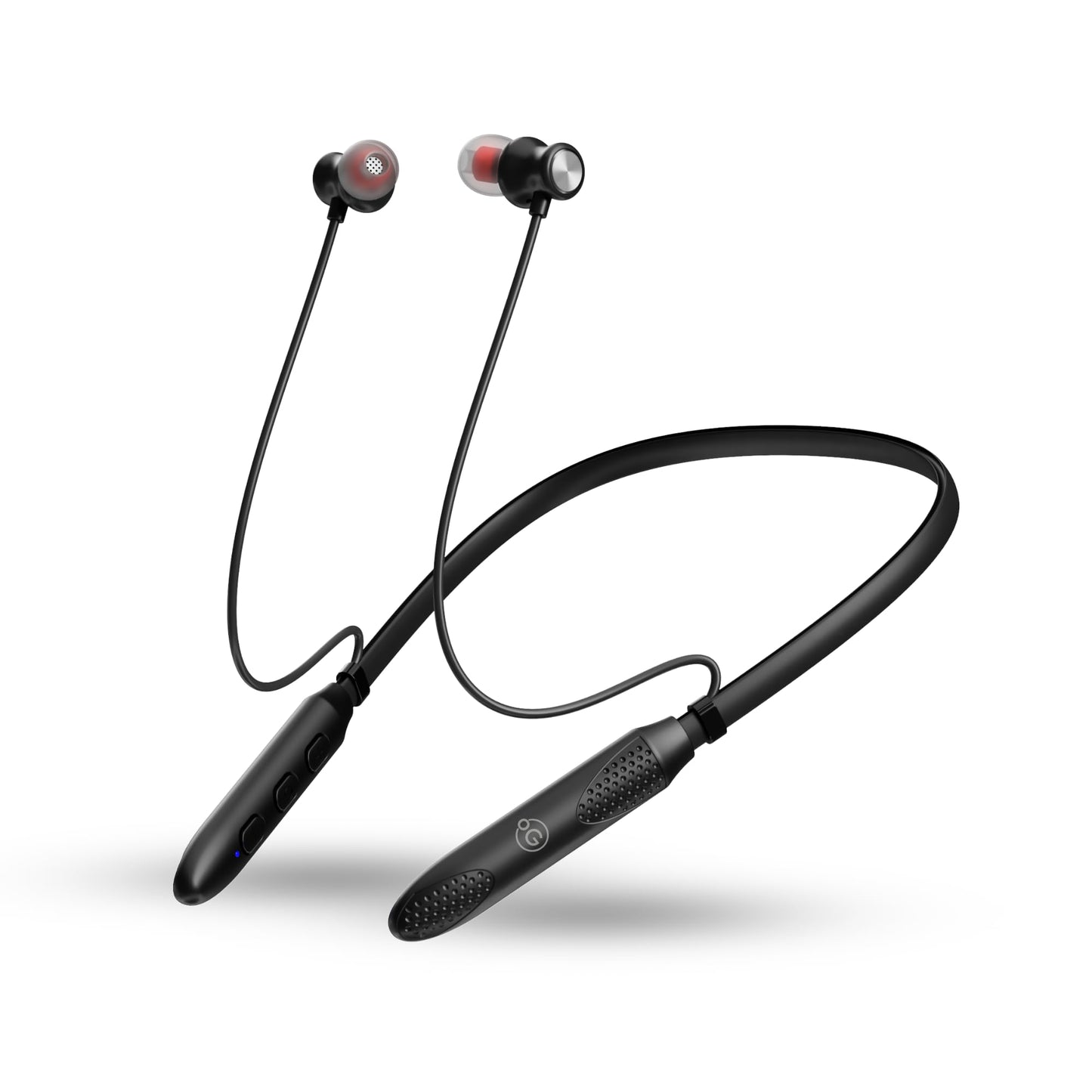OOGE Tune 8 Neckband Bluetooth Earphones, 30 Hours Playtime, Deep Bass, Type-C Fast Charge, Sweat Resistant, Magnetic Eartips, Sound Pulse Mic (Satin Black)