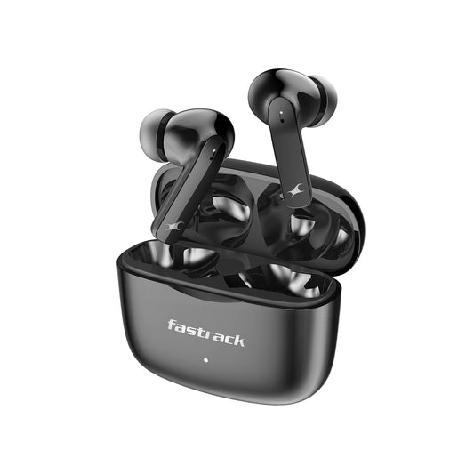 Fastrack Fpods FE100|BT5.4 TWS in Ear Earbuds, 40Hrs Playtime, 13mm Extra Deep Bass Drivers, Dual Mic ENC for Crystal Clear Calls, Low Latency Gaming Mode Upto 60ms - 120 Mins in 10 Mins