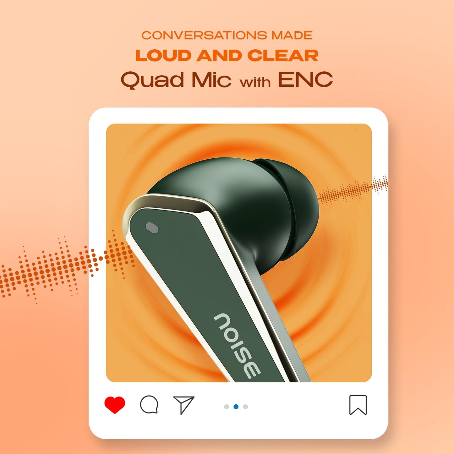 Noise Earbuds N1 Truly Wireless Earbuds with Chrome Finish, 40H of Playtime, Quad Mic with ENC, Ultra Low Latency Gaming (Up to 40 Ms), Instacharge(10 Min=120 Min), Bluetooth V5.3(Forest Green)