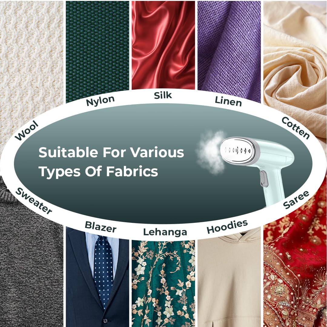 Goodscity handheld garment steamer for clothes, Vertical & Horizontal Steam iron for clothes, 30s Fast heating,1200 Watt Portable Steam press,250ml tank, Glove, Measuring cup & Brush,1 year Waranty