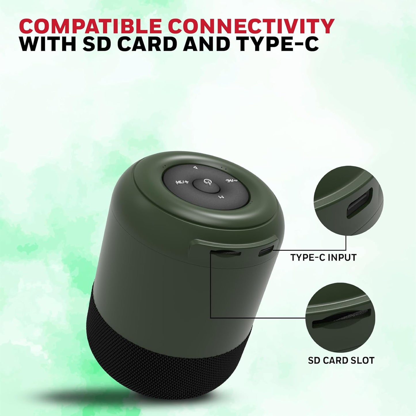 Honeywell Moxie V200 Wireless Bluetooth V5.3 Portable Speaker 5W, 12Hrs Playtime, Advanced 52mm Drivers, IPX4, Connect 2 Speakers with TWS Feature, Premium Stereo Sound, Multi Compatibility Mode