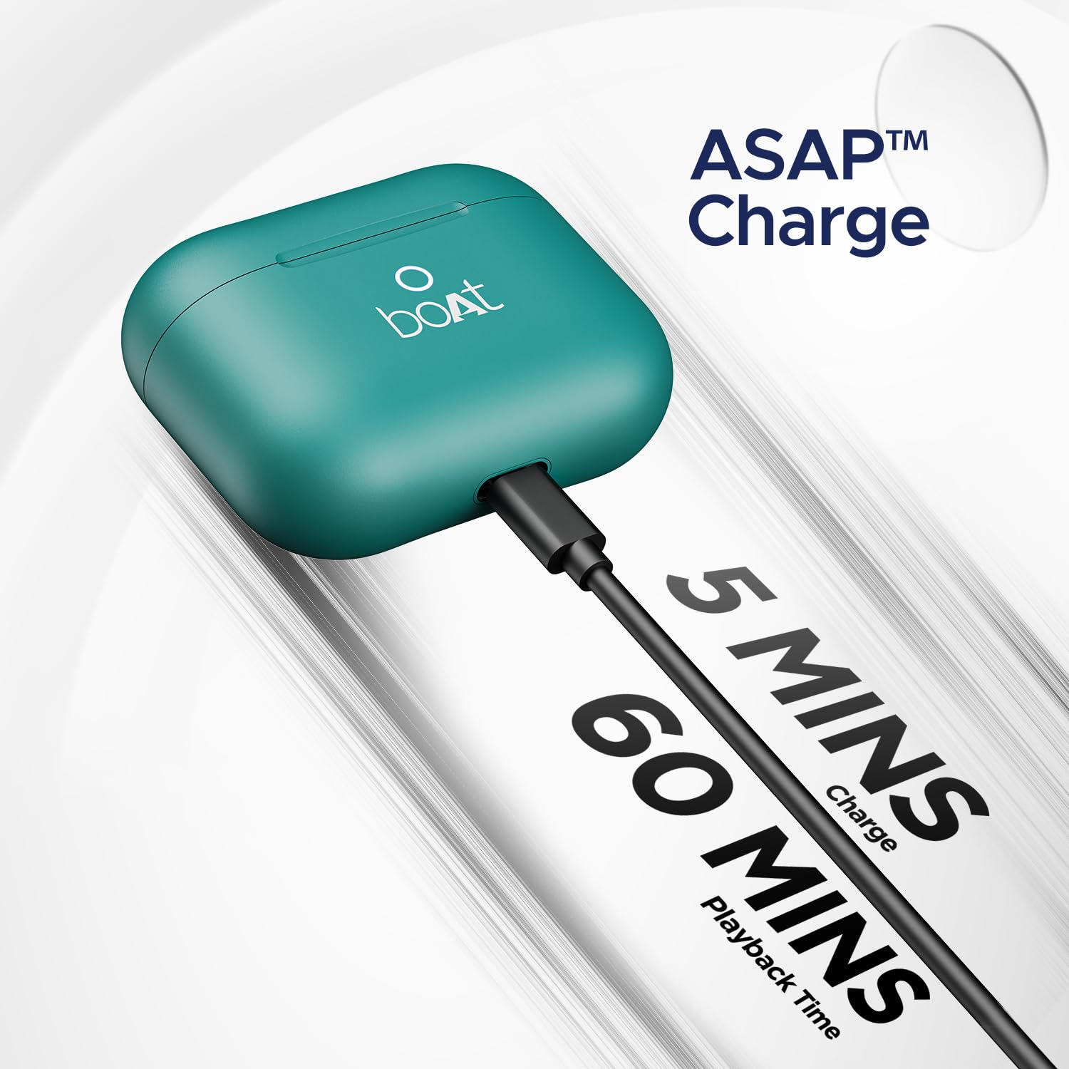 boAt Airdopes Joy, 35Hrs Battery, Fast Charge, IWP Tech, Low Latency, 2Mic ENx, Type-C Port, v5.3 Bluetooth Earbuds, TWS Ear Buds Wireless Earphones with mic(Dark Cyan)