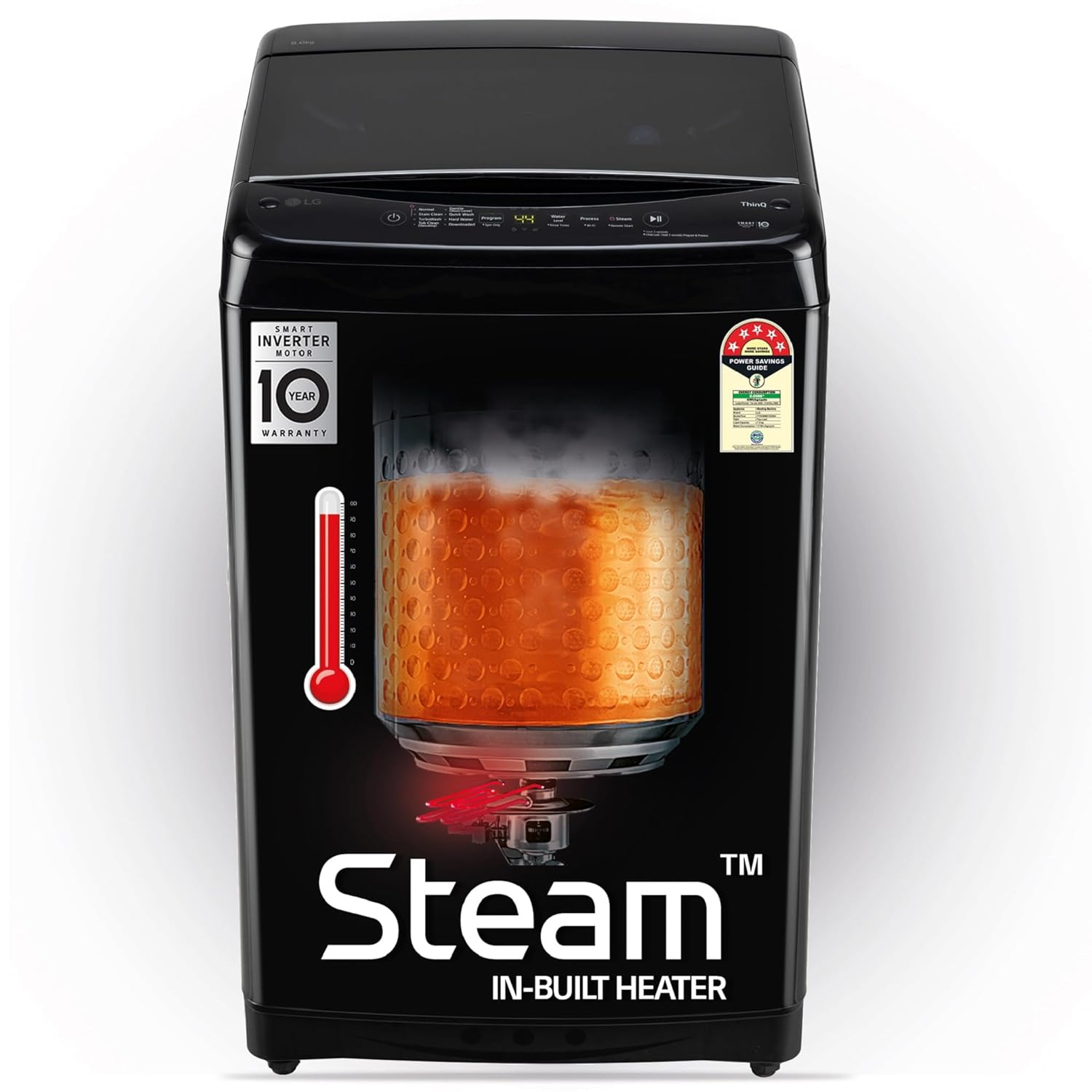 LG 8 Kg, 5 Star, Smart Inverter Technology, Wi-Fi, Turbowash, Fully Automatic Top Load Washing Machine With In-built heater (T80V4OB1S, Turbodrum, Stain Clean, Hard Water Wash & Jetspray+, Onyx Black)