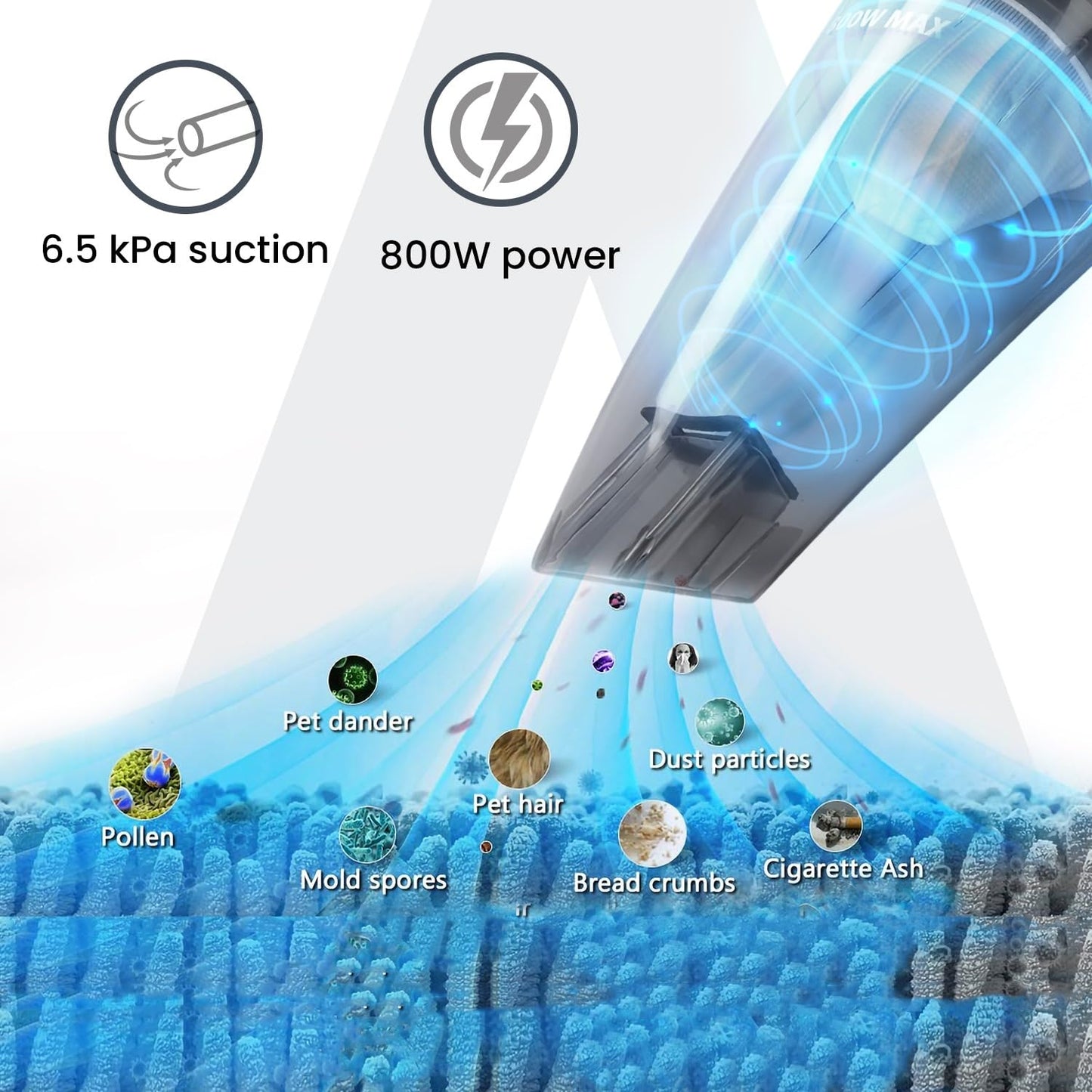 AGARO Regal Plus Upright Vacuum Cleaner, 2-in-1, Handheld & Stick, Dry Vacuuming, for Home Use, 800 Watts, 6.5 kPa Suction Power, Bagless, Black