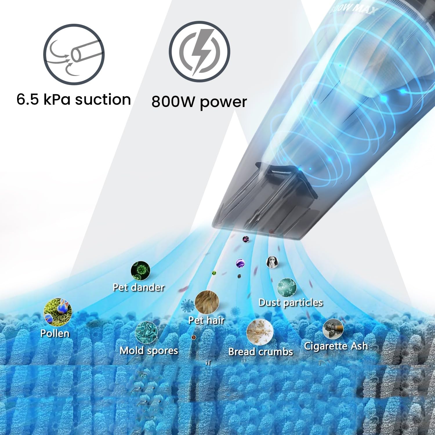 AGARO Regal Plus Upright Vacuum Cleaner, 2-in-1, Handheld & Stick, Dry Vacuuming, for Home Use, 800 Watts, 6.5 kPa Suction Power, Bagless, Black