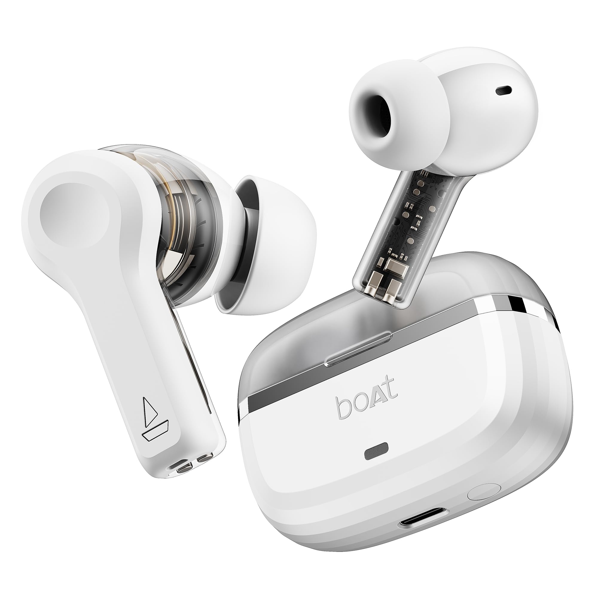 boAt Nirvana Space, 360º Spatial Audio, Active Noise Cancellation (~32dB), 100Hrs Battery,4Mics ENx, Fast Charge, v5.3 Bluetooth Earbuds, TWS Ear Buds Wireless Earphones with mic (Cosmic Black)