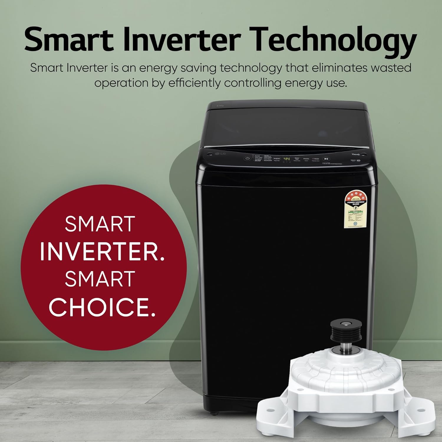 LG 8 Kg, 5 Star, Smart Inverter Technology, Wi-Fi, Turbowash, Fully Automatic Top Load Washing Machine With In-built heater (T80V4OB1S, Turbodrum, Stain Clean, Hard Water Wash & Jetspray+, Onyx Black)