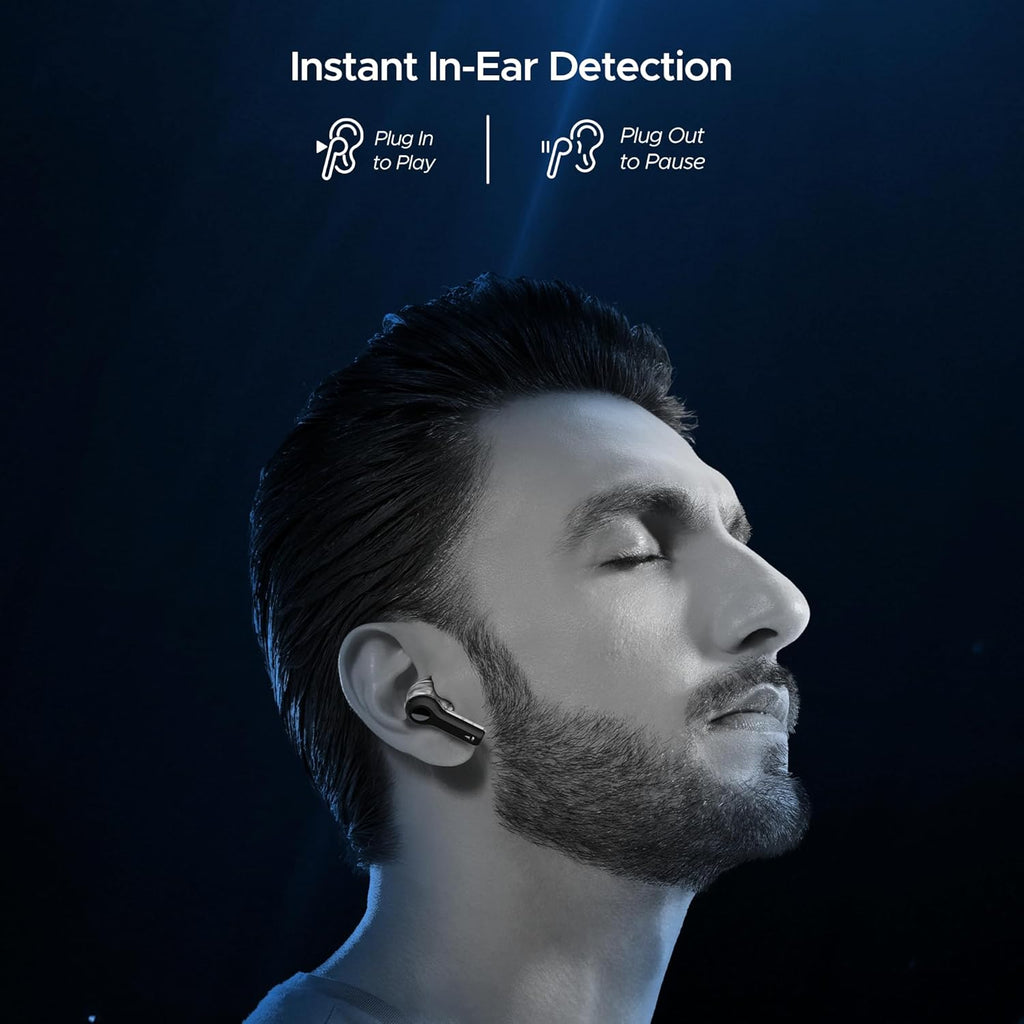boAt Nirvana Space, 360º Spatial Audio, Active Noise Cancellation (~32dB), 100Hrs Battery,4Mics ENx, Fast Charge, v5.3 Bluetooth Earbuds, TWS Ear Buds Wireless Earphones with mic (Cosmic Black)