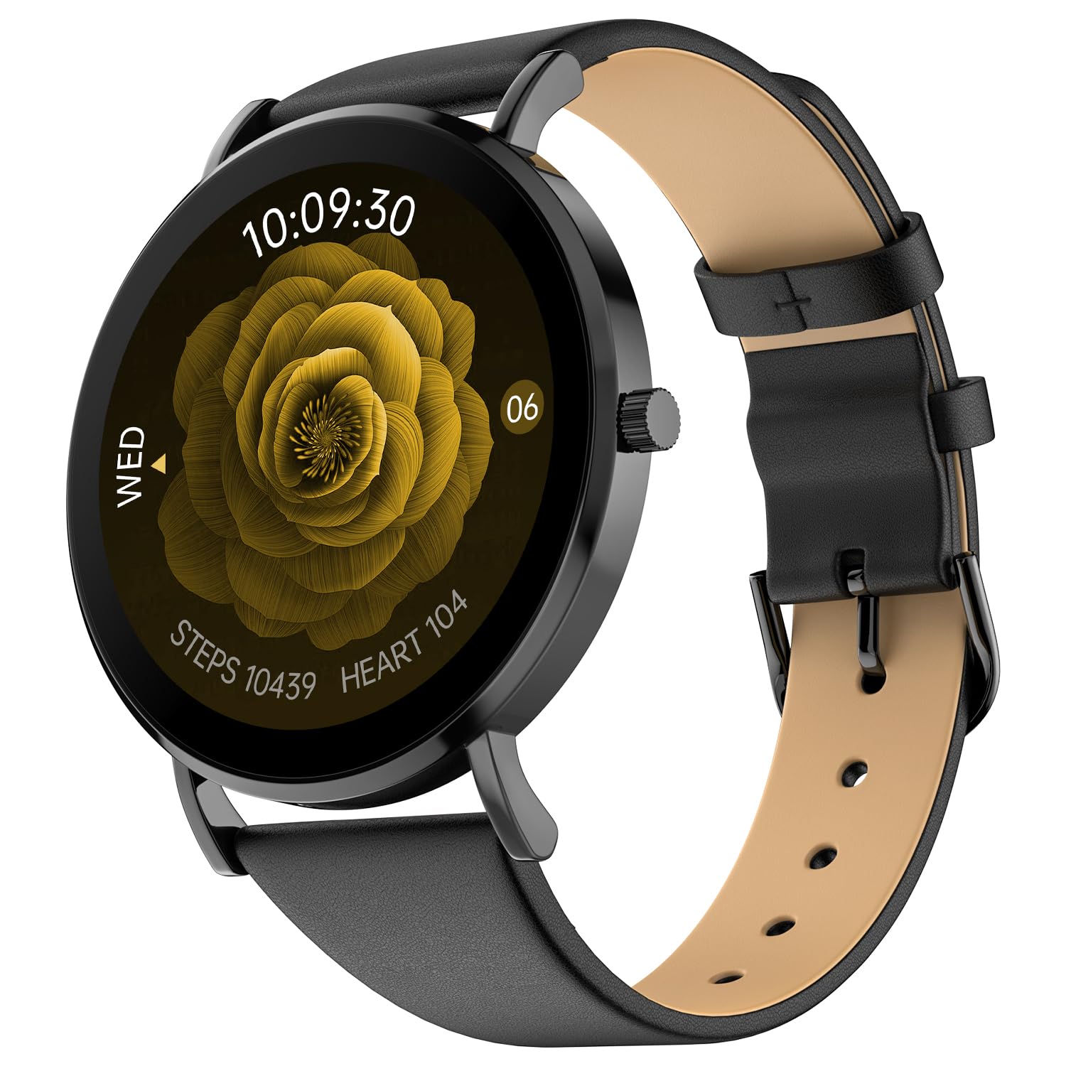 Noise Diva Smartwatch with Diamond Cut dial, Glossy Metallic Finish, AMOLED Display, Mesh Metal and Leather Strap Options, 100+ Watch Faces, Female Cycle Tracker Smart Watch for Women (Gold Link)