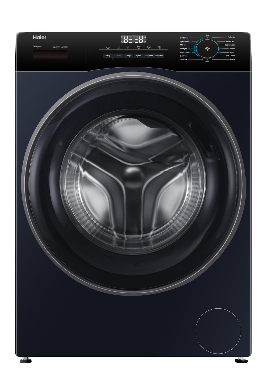 Haier 8 Kg Frontload with 525 Super drum, Refresh, AI DBT and 5 Star rating (HWM80-IM12929EBK)