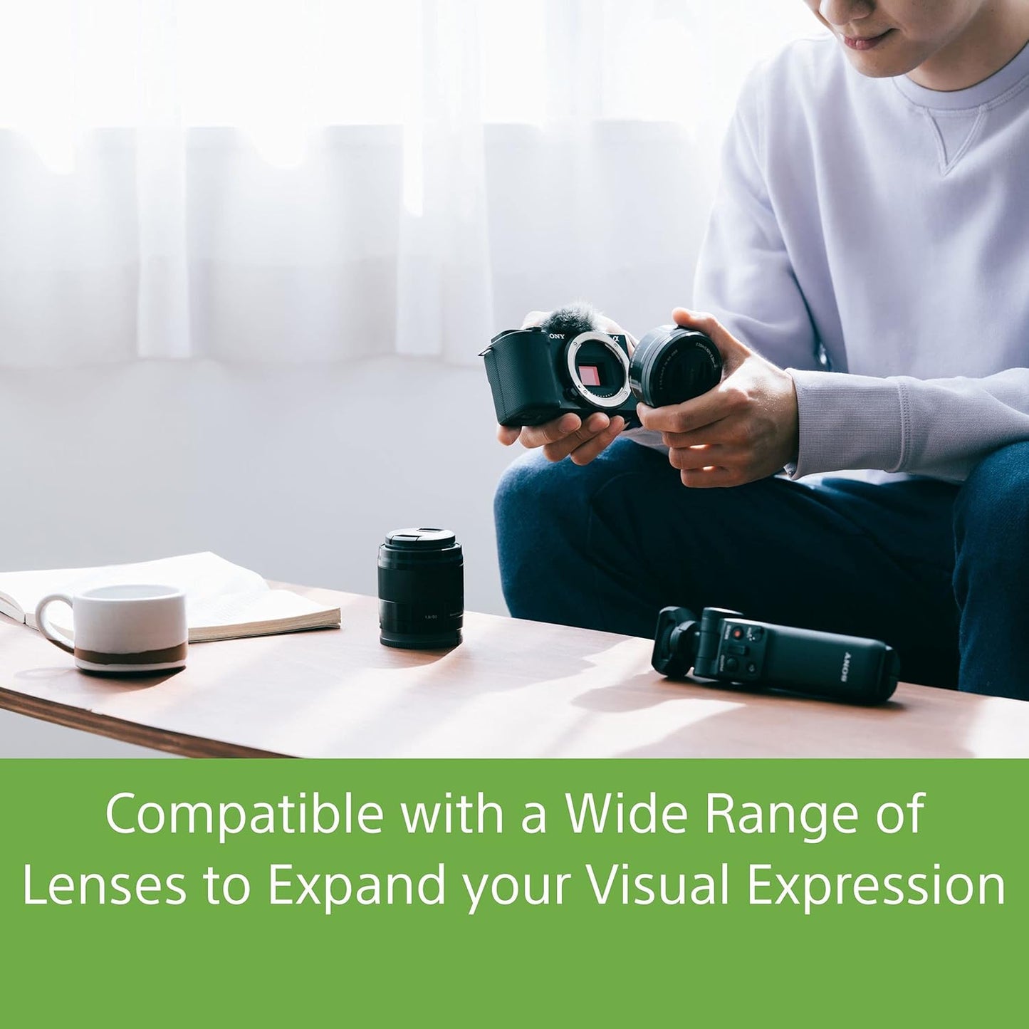 Sony Alpha ZV-E10L 24.2 Mega Pixel Interchangeable-Lens Mirrorless vlog Camera with 16-50 mm Lens, Made for Creators | APS-C Sensor | Advanced Autofocus | Clear Audio & 4K Movie Recording - Black