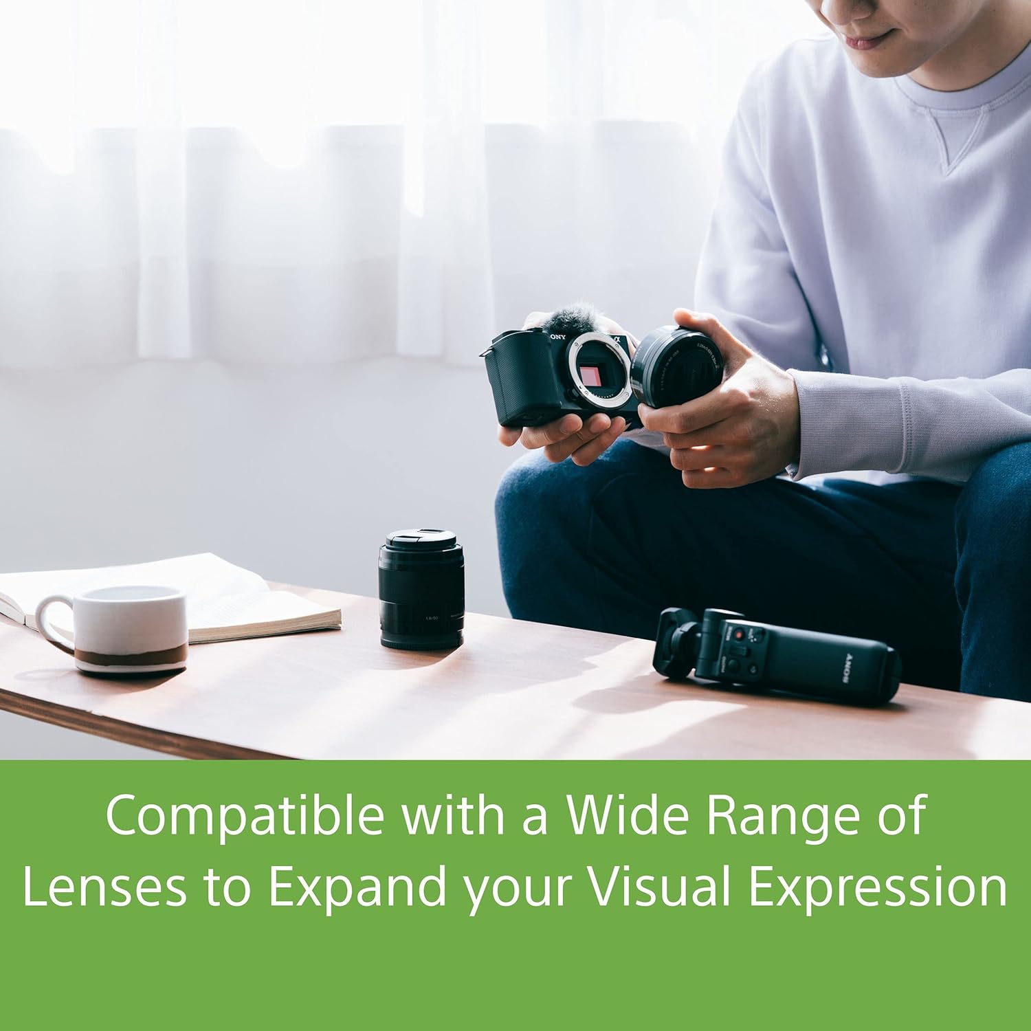 Sony Alpha ZV-E10L 24.2 Mega Pixel Interchangeable-Lens Mirrorless vlog Camera with 16-50 mm Lens, Made for Creators | APS-C Sensor | Advanced Autofocus | Clear Audio & 4K Movie Recording - Black