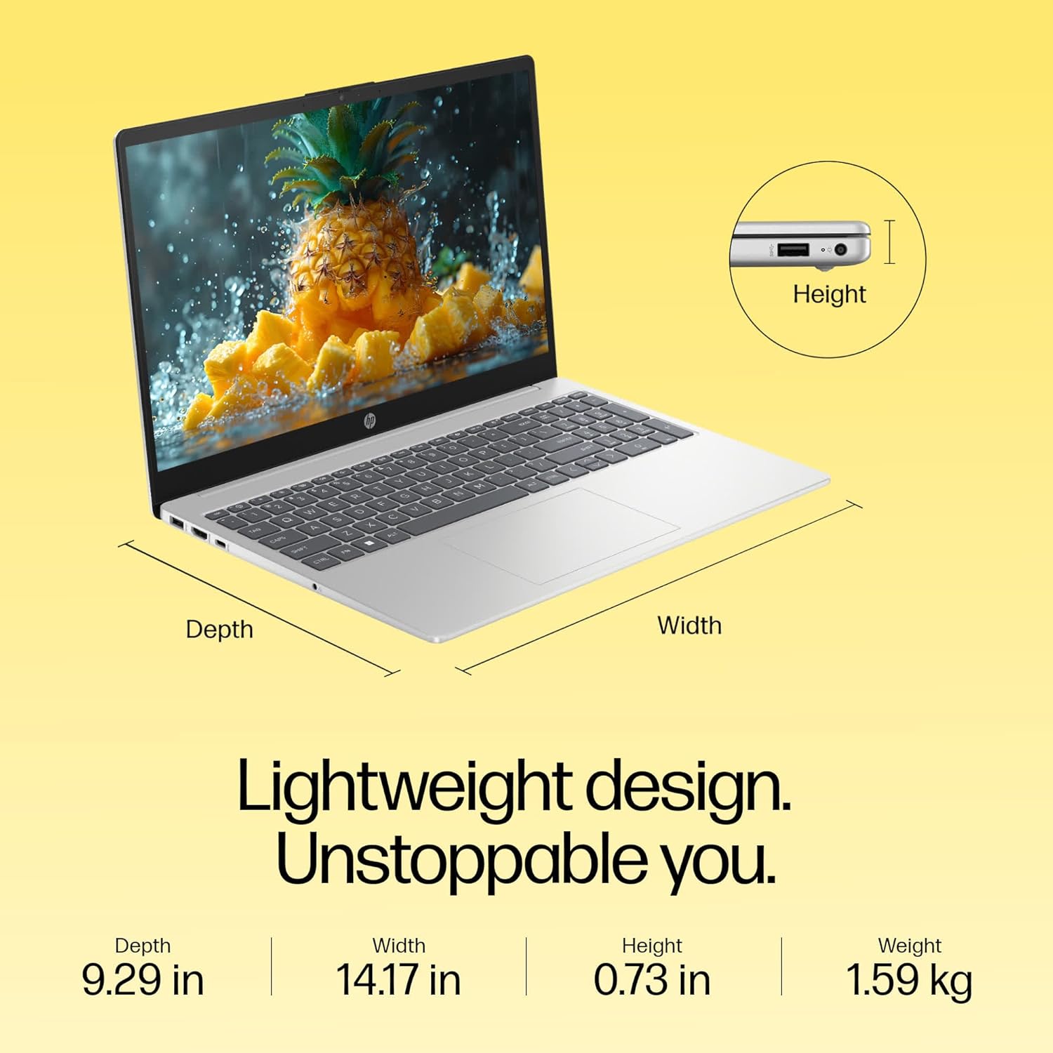 HP 15, AMD Ryzen 5 7520U (8GB LPDDR5, 512GB SSD) Anti-Glare, FHD,15.6-inch (39.6 cm) Win 11, Office 21, FHD Camera with Privacy Shutter,15s-fc0155AU