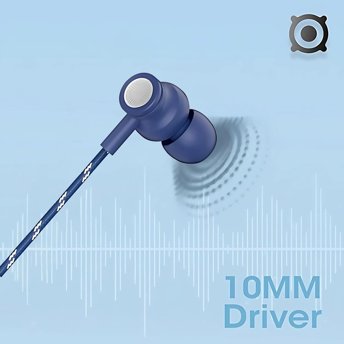 GZT Blast-C in Ear Type C Earphone with Nylon PVC Braided Wire, in-Line Volume Controller & Powerful HD Mic, Clear Sound, Noise Isolation Compatible with Oneplus, Samsung, Oppo, Vivo, Redmi- Blue