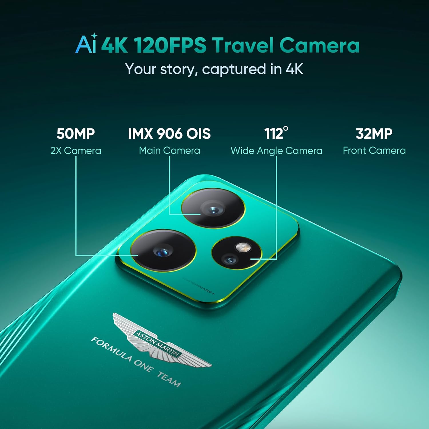 realme GT 7 Dream Edition (Aston Martin Green,16GB+512GB) | Co-Designed with Aston Martin Aramco F1 Team | India’s 1st MTK D9400e | Strongest Battery Combo 7000mAh+120W | AI 4K 120FPS Travel Camera