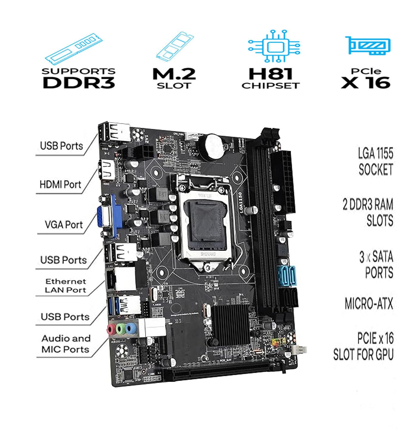 TAKKSON Computer Desktop PC (Core i5-4570 Processor || 16 GB Ram || 512 GB SSD || HD Graphics || HDMI || VGA || USB 3.0 || OS Win-11) Basic Software Installed.