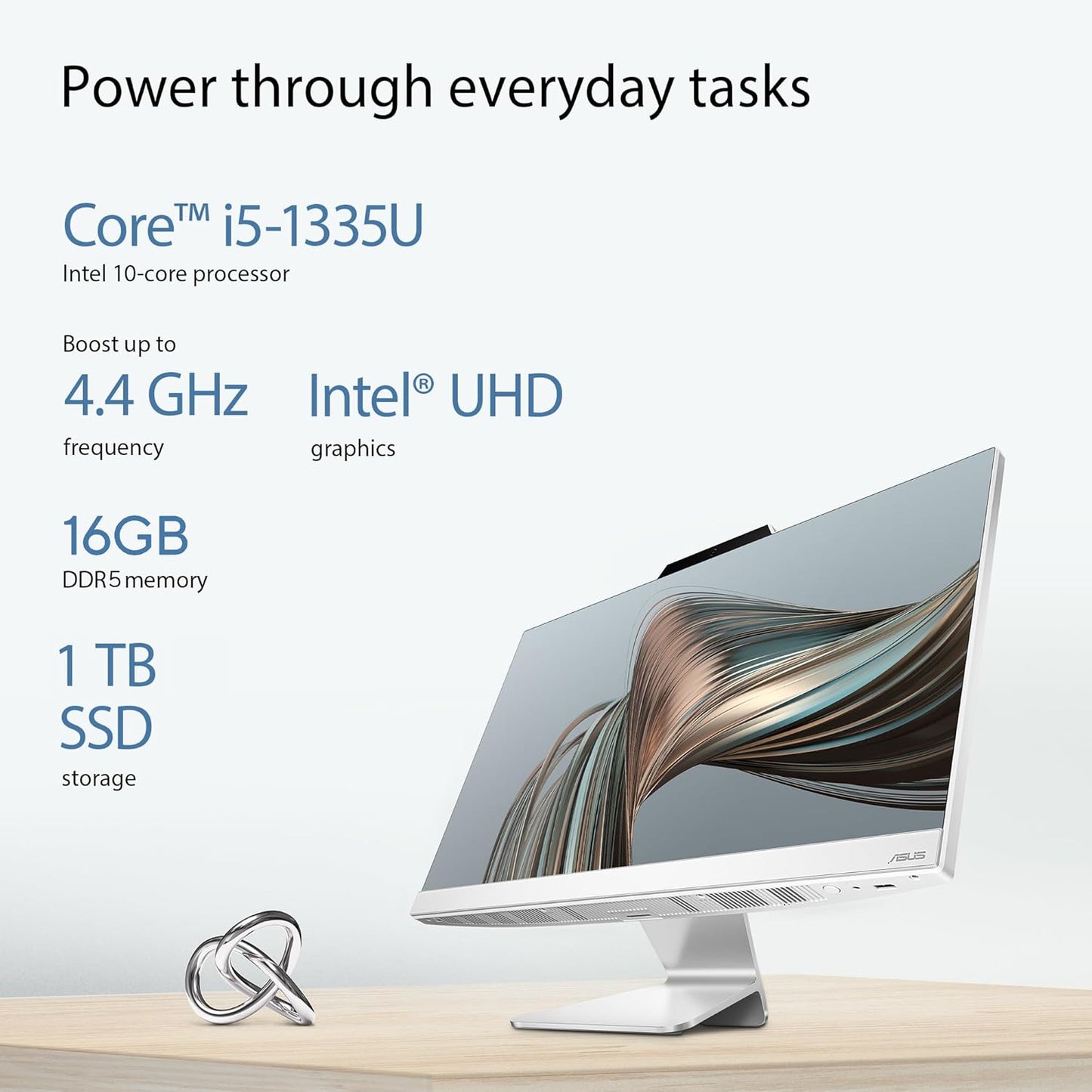 ASUS A3402, 23.8" FHD, 13th Gen, Intel Core i5-1335U, All-in-One PC (16GB RAM/1TB SSD/Windows 11/Office 2021/White/5.4 Kg),with Wireless White Keyboard & Mouse, 3 Years Warranty, A3402WVA-WPC005WS