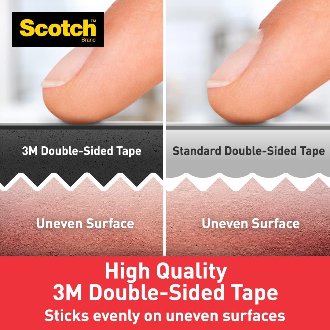Scotch 3M Extreme Double Sided Tape, 1M Holds 6.7Kg, Works On Uneven Surfaces, Weather Resistant, Works On Indoor, Outdoor, Auto Interior Surfaces, 1.9 cm, 1.9 cm