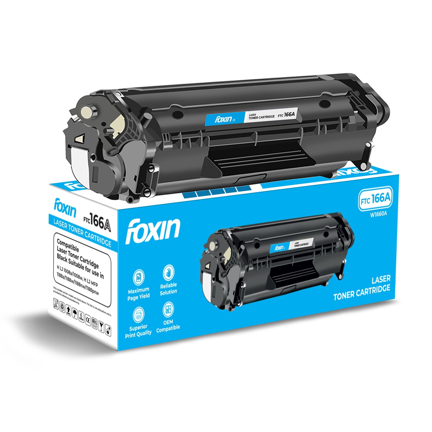 FOXIN FTC 88A/CC388A Black Laser Toner Cartridge Compatible for HP Laserjet Printer M1136, MFP, P1007, P1106, P1108, P1008, M1213nf, MFP, M126nw MFP, M1218nfs, M128fw MFP, M128fn , MFP, M226DW, M226DN