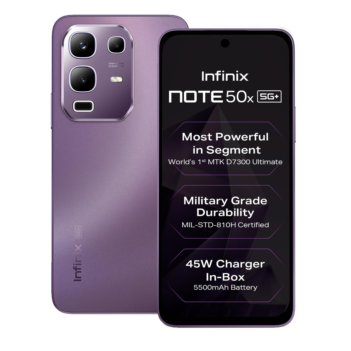 Infinix Note 50x 5G+ (Sunset Spice Pink, 8GB RAM, 128GB Storage) | MediaTek D7300 Ultimate | 90FPS BGMI Gaming | 5500mAH Battery with 45W FastCharge | 650K+ AnTuTu AI