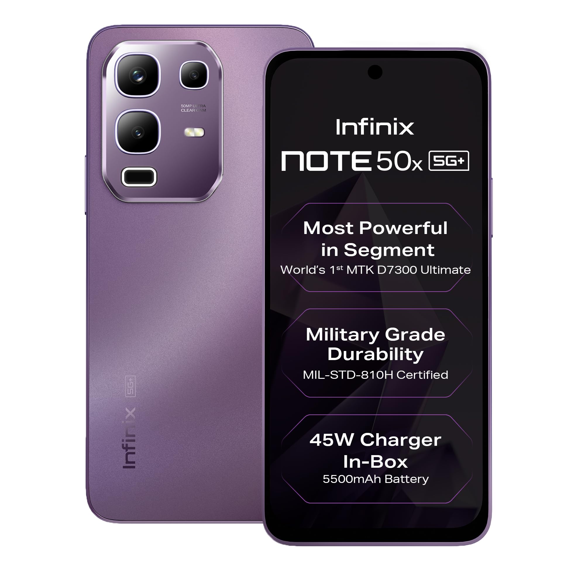 Infinix Note 50x 5G+ (Sunset Spice Pink, 8GB RAM, 128GB Storage) | MediaTek D7300 Ultimate | 90FPS BGMI Gaming | 5500mAH Battery with 45W FastCharge | 650K+ AnTuTu AI