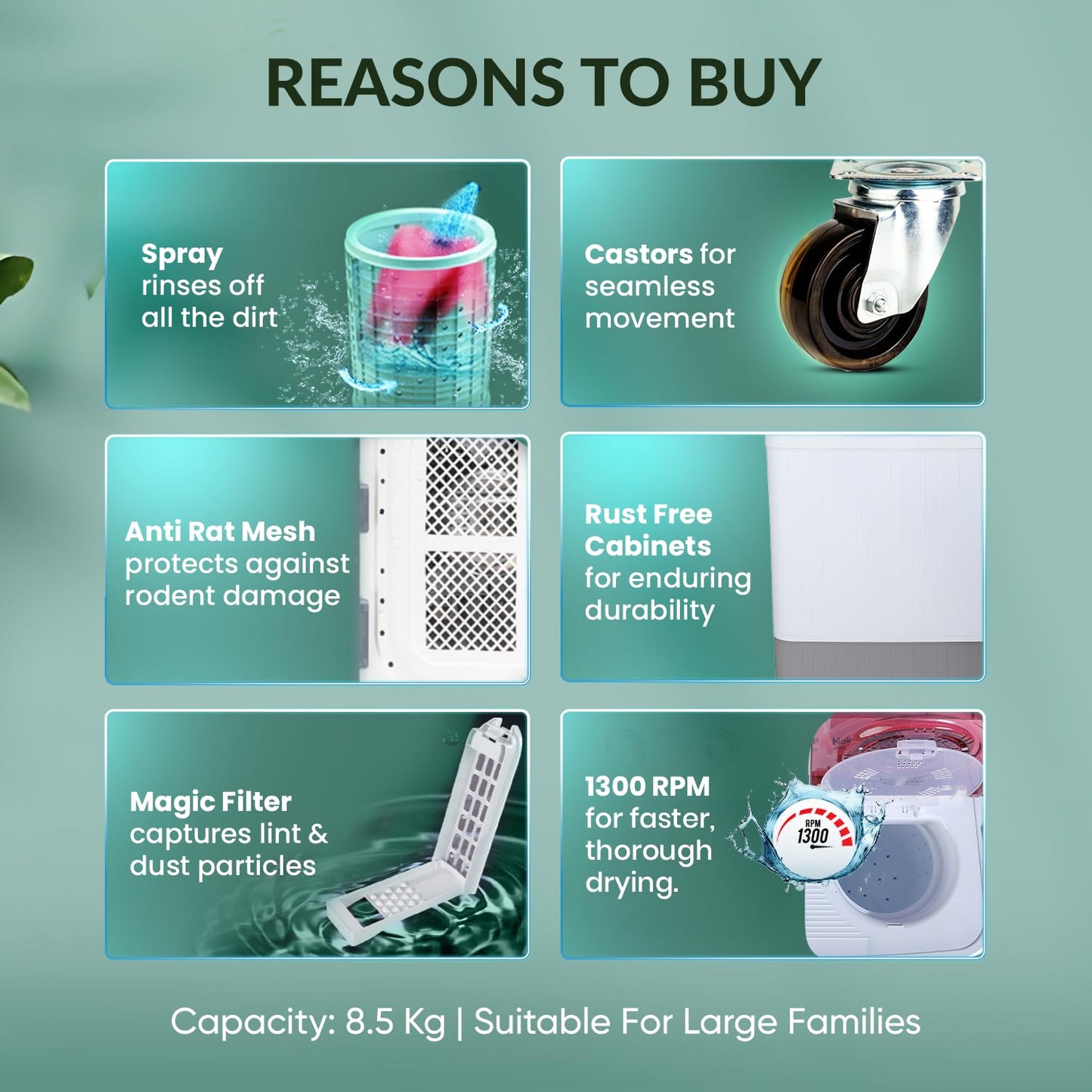 Haier 8.5 Kg 5 Star Oxyi Dry Technology Semi Automatic Top Loading Washing Machine (HTW85-186, Anti Bacterial Vortex Pulsator, Magic Filter, Rat Mesh, Maroon, White)