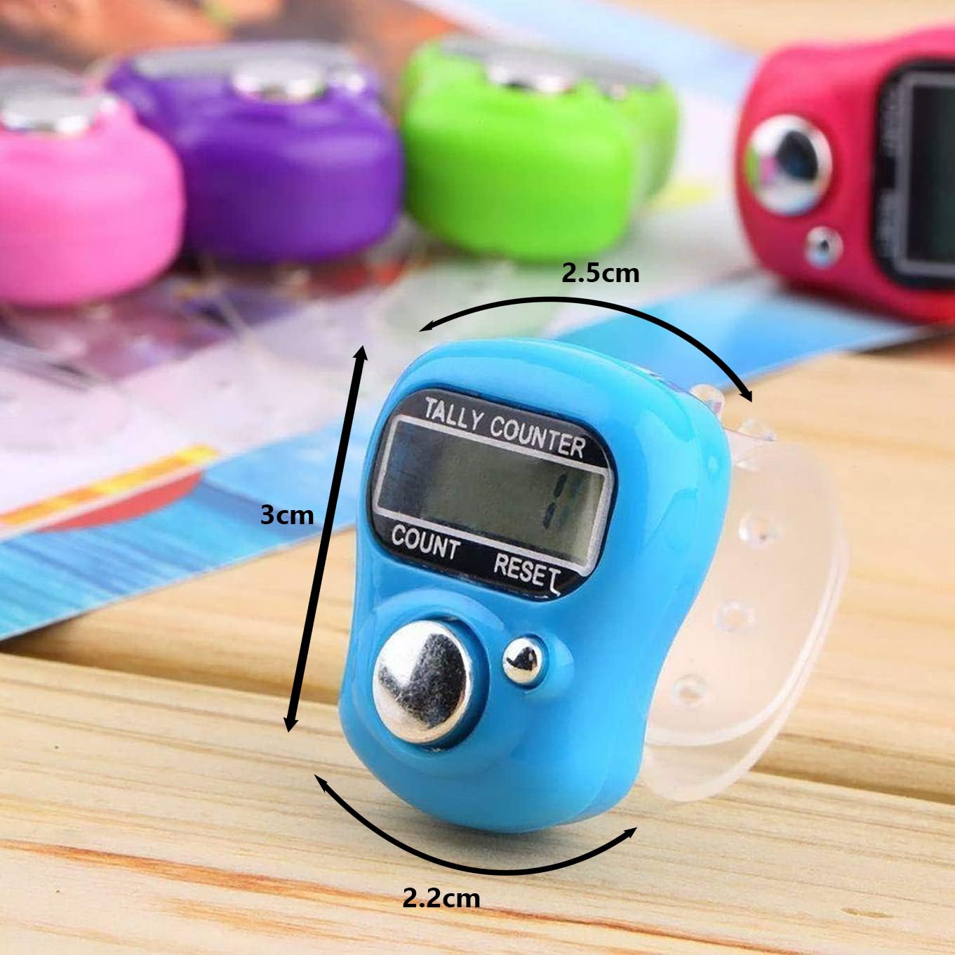 GLUN® Multiuse Finger Counter Portable Hand Finger Counting Machine Digital Head Electronic Tally Counter Pack of 3