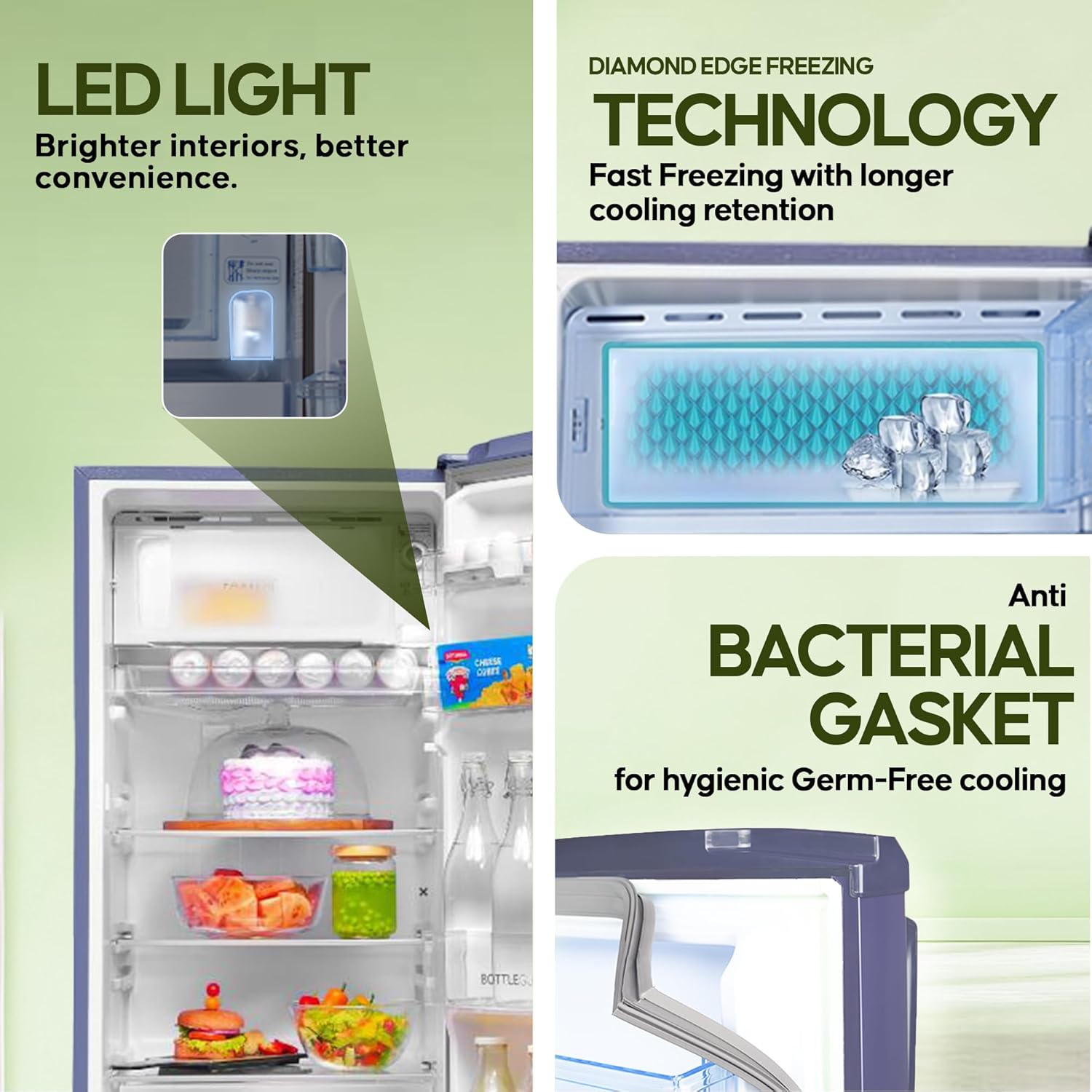 Haier 185 L, 2-Star Direct-Cool Single Door Refrigerator with DEFT Technology & Large Vegetable Box (HED-19TRB-N, Radish Blue)