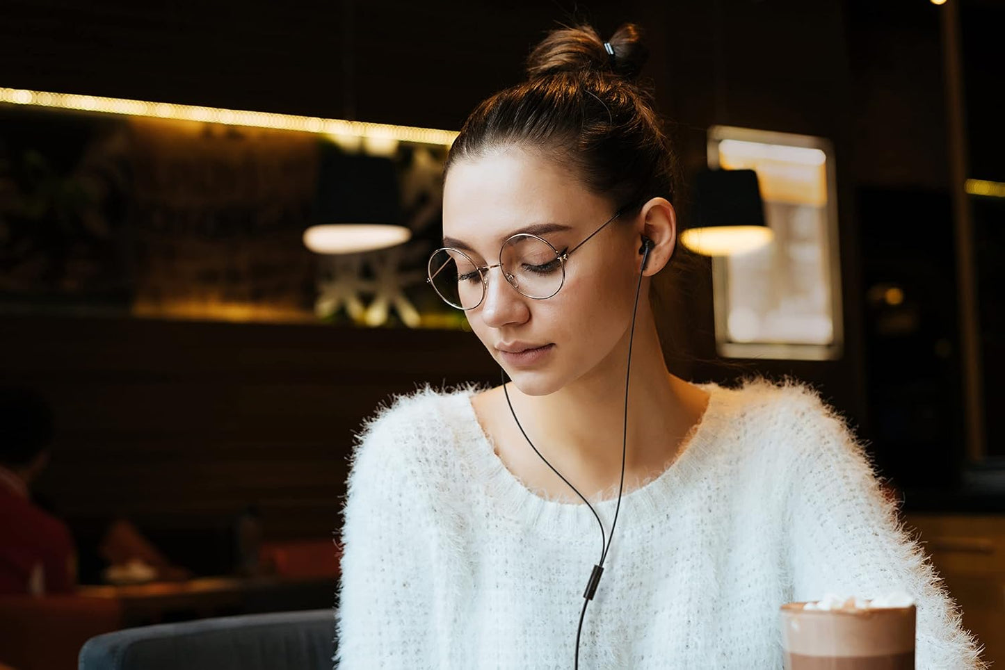 Nokia Wired Buds (Wb-101) With Powerful Bass Performance, Wired In Ear Earphones With Mic For Clear Voice Calls Virtual Assistant Control Enabled Angled Acoustic Tubes For Comfortable Secure Fit,Black