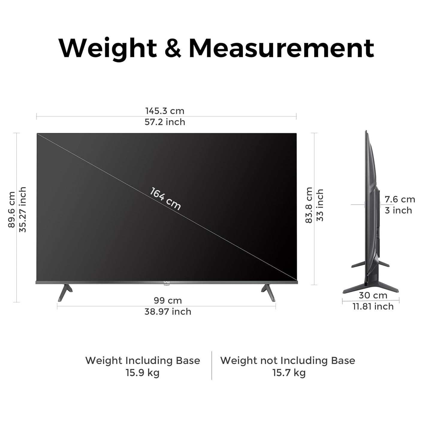 VU 164cm (65 inches) GloQLED Series 4K QLED Smart Google TV 65GLOQLED25