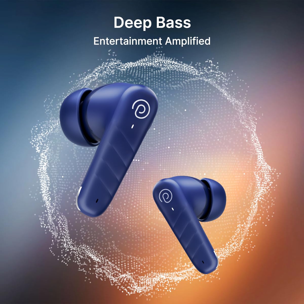 pTron Bassbuds Spark in-Ear TWS Earbuds with Stereo Sound, 40Hrs Playtime, Stereo Calls, Bluetooth V5.3 Headphones with Quick Pairing, Touch Control, Voice Assistant, Type C Charging & IPX5 (Blue)