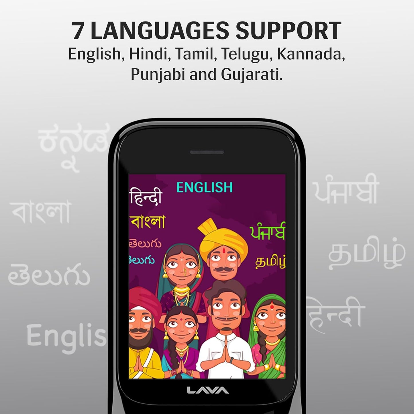 Lava Gem 2025 Dual Sim Keypad Phone (2.8" Display, Camera & Flash) | 2575mAh Smart AI Powerful Battery | Wireless FM & Recording | Stereo Speakers | Call Recording (Black Gold)