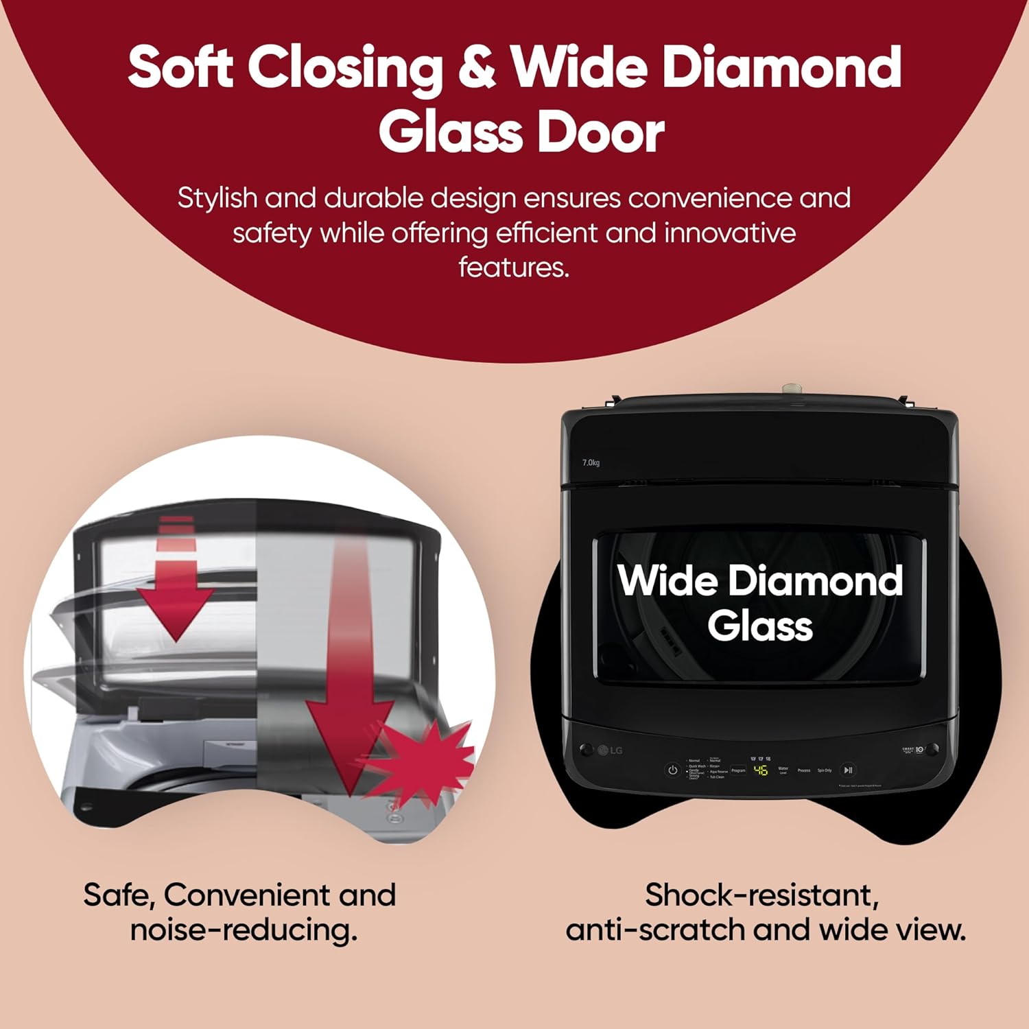 LG 7 Kg 5 Star Smart Inverter Technology Fully Automatic Top Load Washing Machine (T70VBMB1Z, Auto Prewash, Turbodrum, Stainless Steel drum, LED Display, Smart Diagnosis Middle Black)