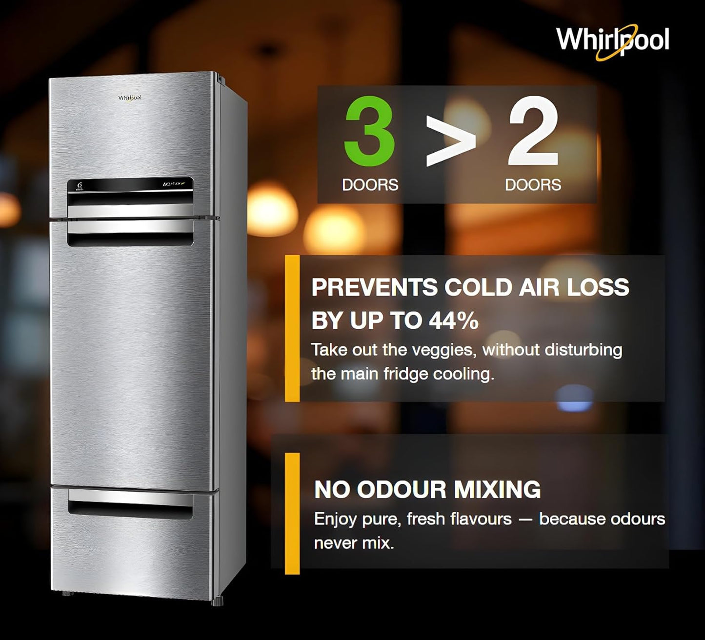 Whirlpool 270 L (Gross Capacity 300L) Frost Free Triple-Door Refrigerator (FP 313D PROTTON ROY ALPHA STEEL (Z)