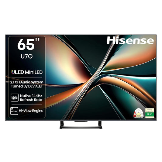 Hisense 164 cm (65 inches) U7Q Series 4K Ultra HD Smart QLED Mini LED TV 65U7Q (Black)