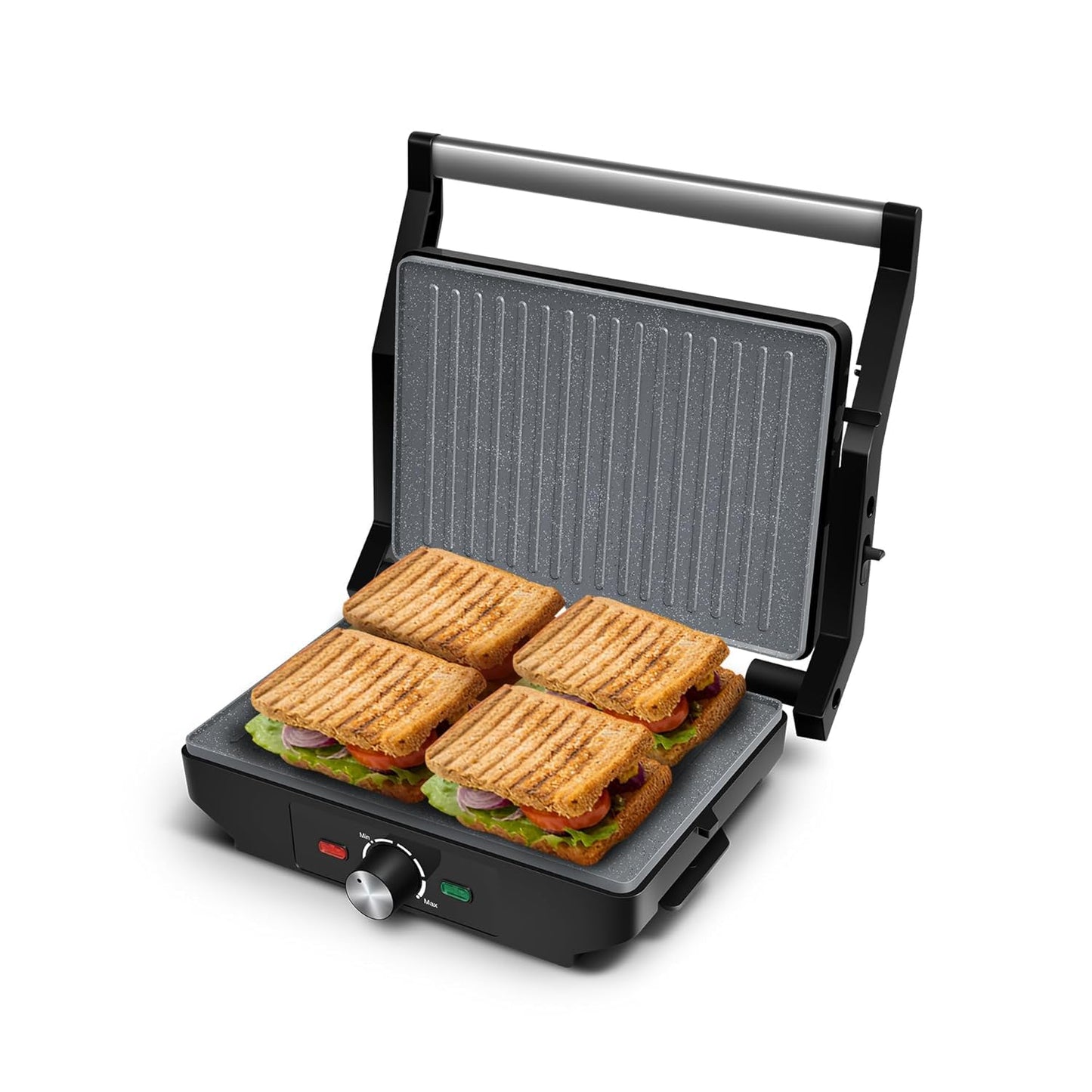 Wipro Elato BS202 1000 Watt Ceramic Grill Sandwich Maker, Scratch Resistant, 180° Open Sandwich Griller, Auto Cutoff, Non Toxic BPA, PTFE & PFOA Free, 2 Year Warranty, Regular Bread Size for 2 Slices