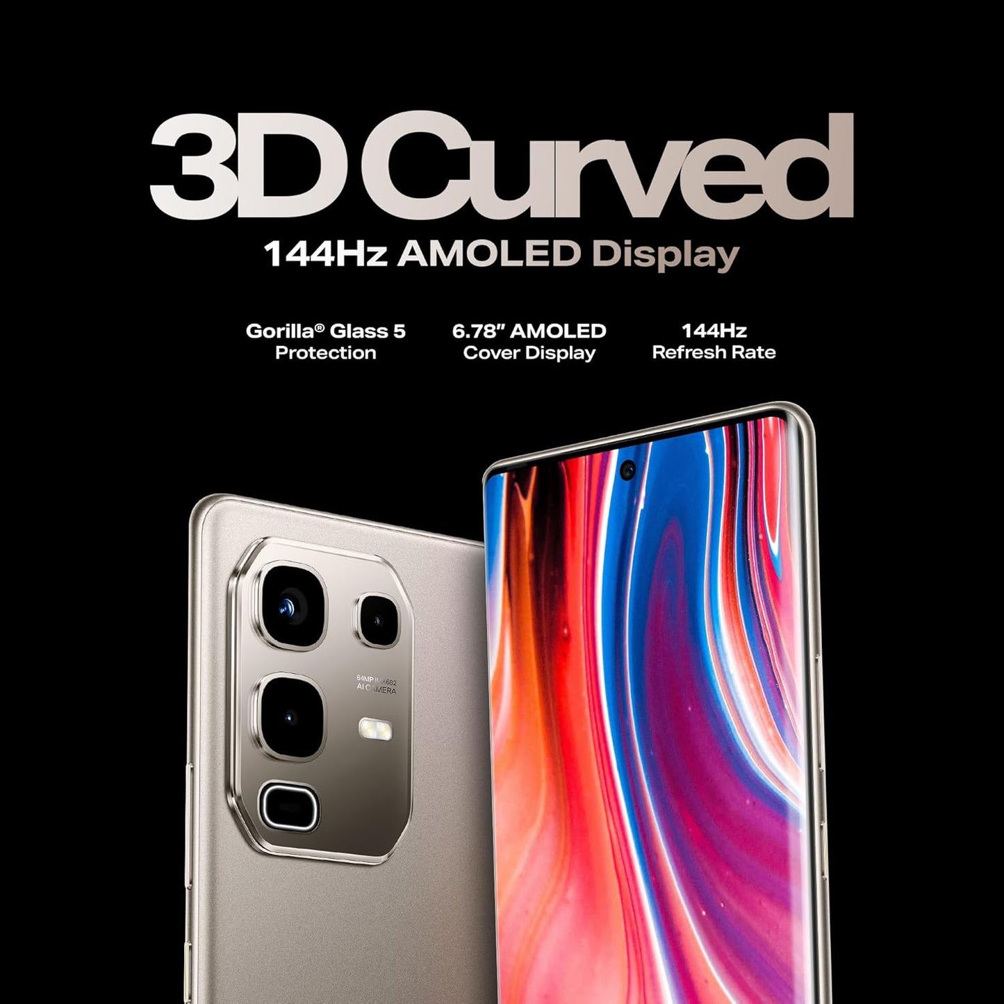 Infinix Note 50s 5G+ (Titanium Grey, 6GB RAM, 128GB Storage) | MediaTek D7300 Ultimate | 5500mAH Battery, Dual Speakers by JBL, 144Hz AMOLED Display