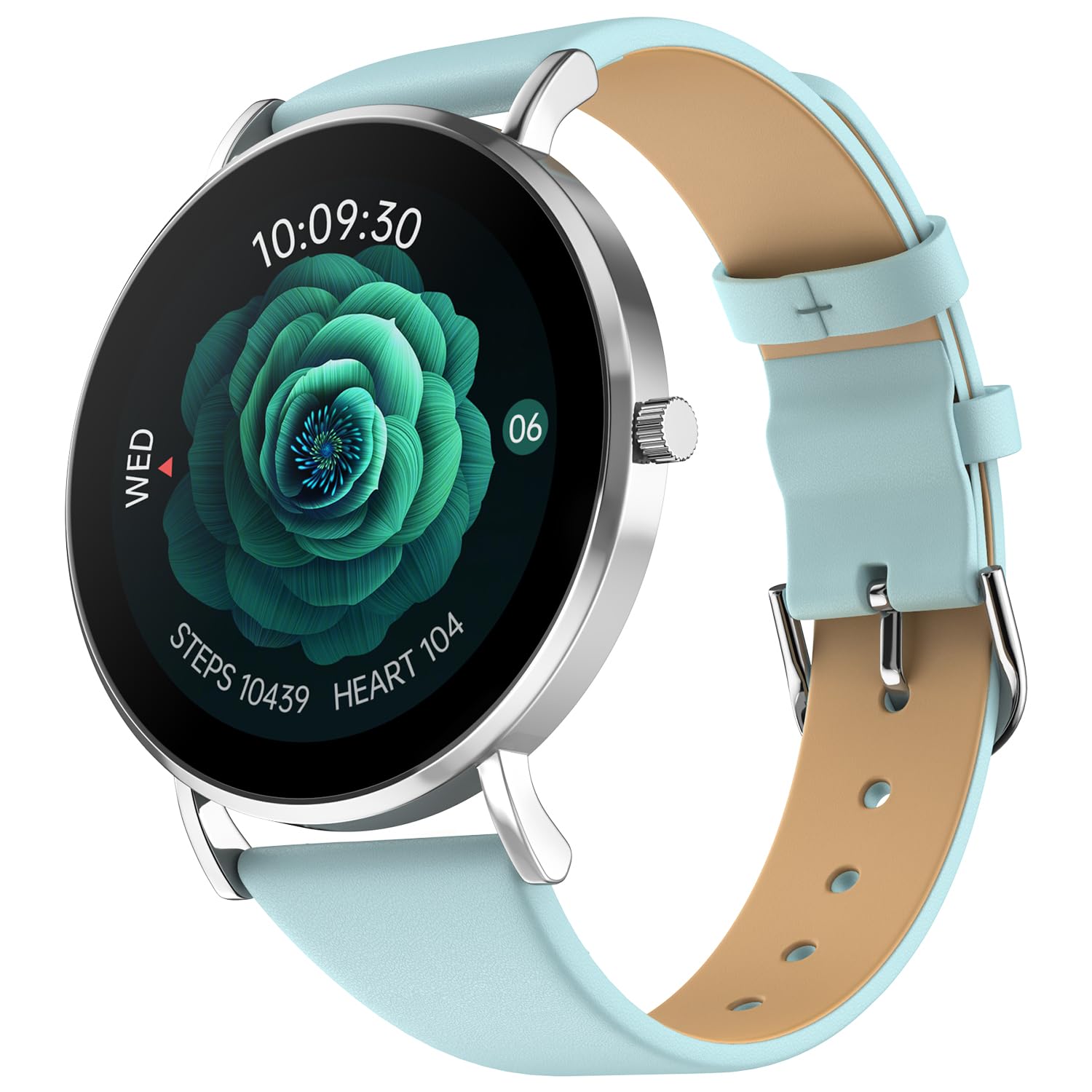 Noise Diva Smartwatch with Diamond Cut dial, Glossy Metallic Finish, AMOLED Display, Mesh Metal and Leather Strap Options, 100+ Watch Faces, Female Cycle Tracker Smart Watch for Women (Gold Link)